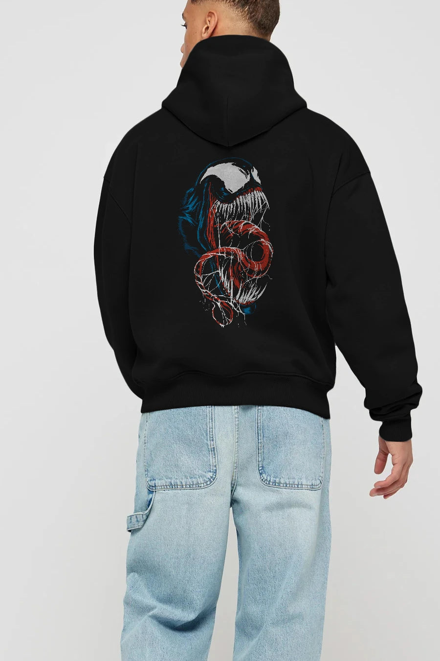 Venom (10) Arka Baskılı Hoodie Oversize Kapüşonlu Sweatshirt Erkek Kadın Unisex