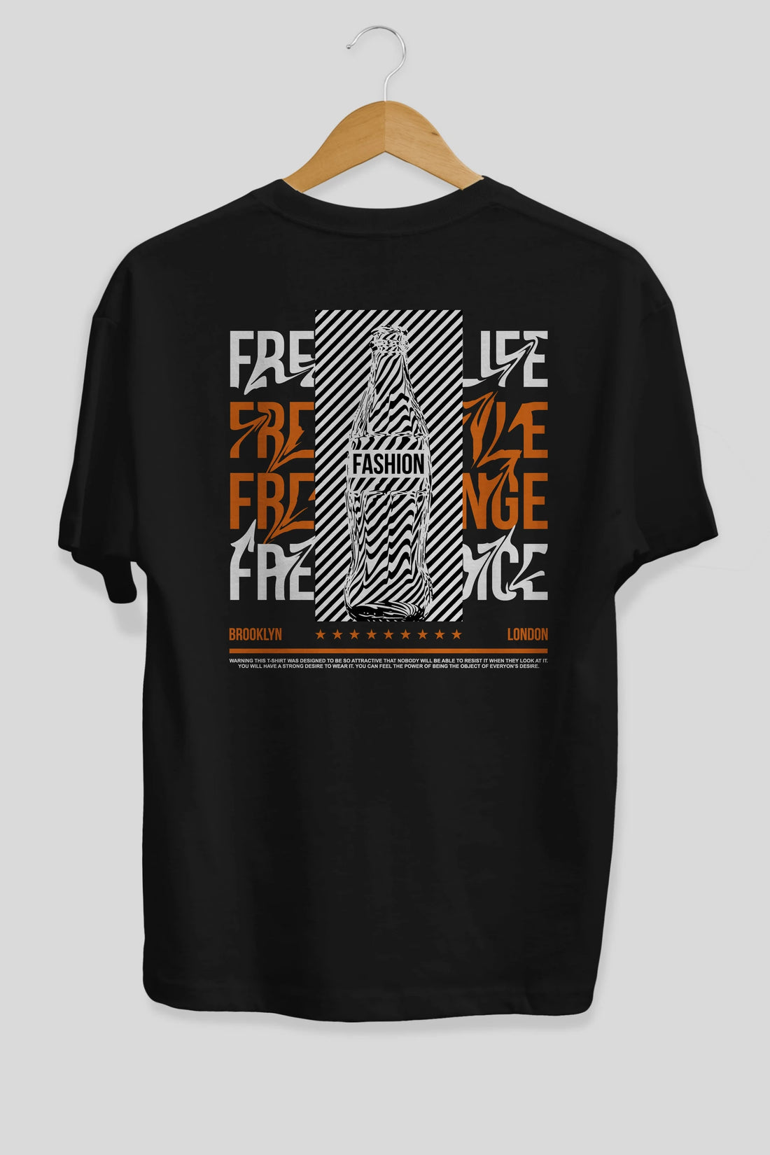 Freedom Life Arka Baskılı Oversize t-shirt Erkek Kadın Unisex