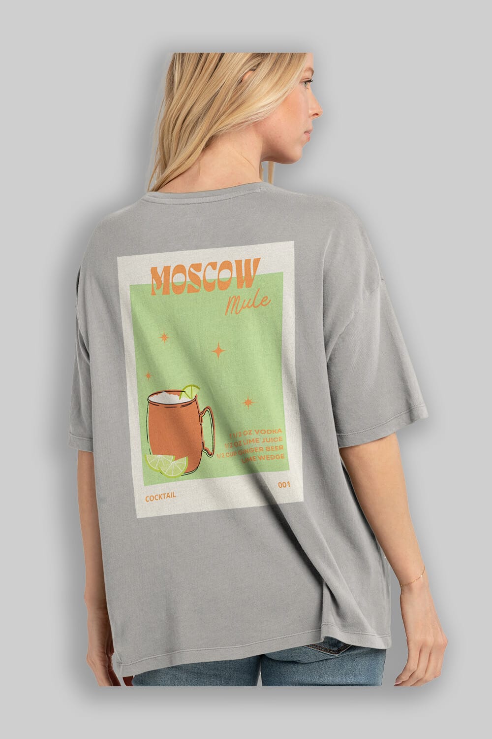 Moscow Mule 2 Arka Baskılı Oversize t-shirt Erkek Kadın Unisex %100 Pamuk Bisiklet Yaka tişort