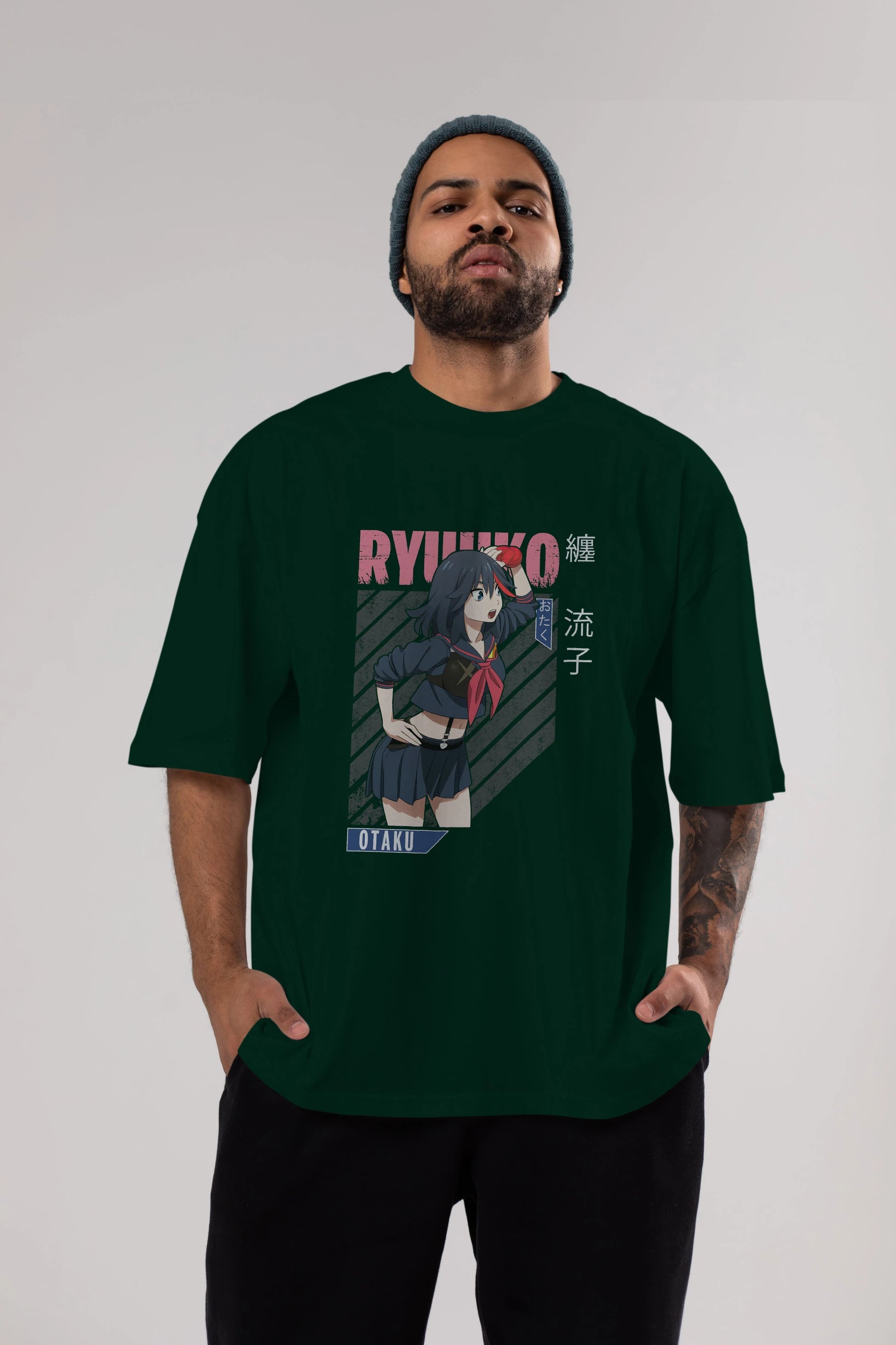 Ryuuko Matoi 6 Anime Ön Baskılı Oversize t-shirt %100 pamuk Erkek Kadın Unisex