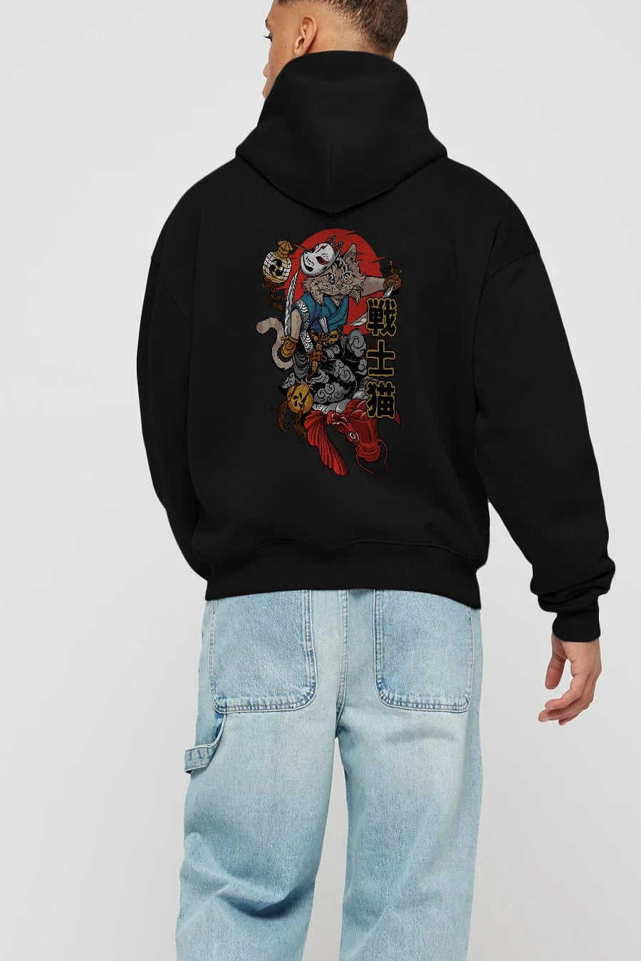 TRIBAL (2) Anime Arka Baskılı Hoodie Oversize Kapüşonlu Sweatshirt Erkek Kadın Unisex