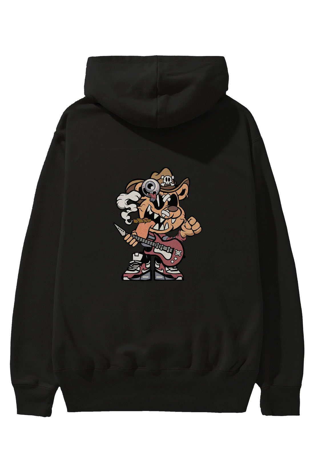 Freddy Bear Arka Baskılı Hoodie Oversize Kapüşonlu Sweatshirt Erkek Kadın Unisex