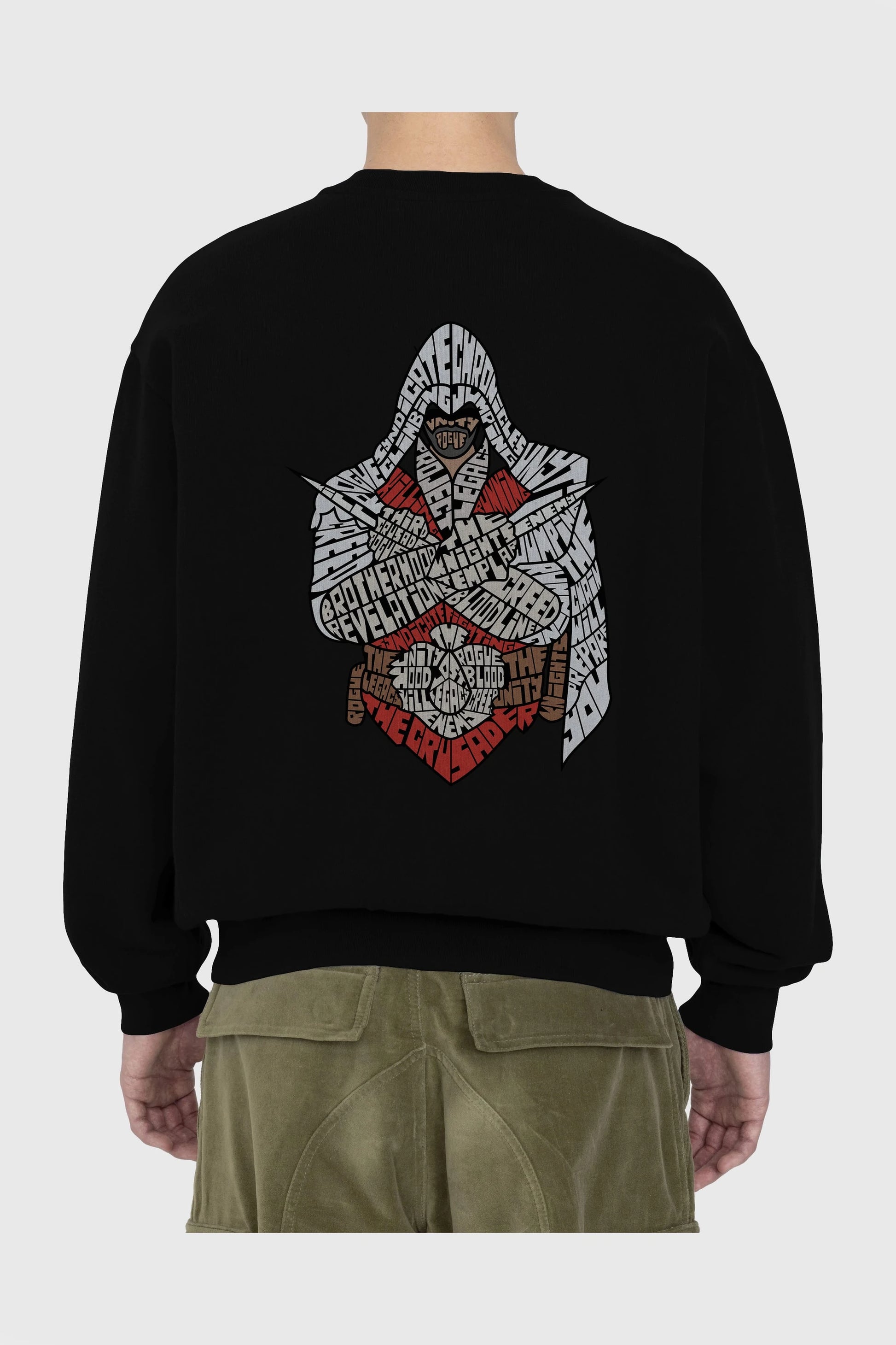 Assassins Arka Baskılı Oversize Sweatshirt Erkek Kadın Unisex