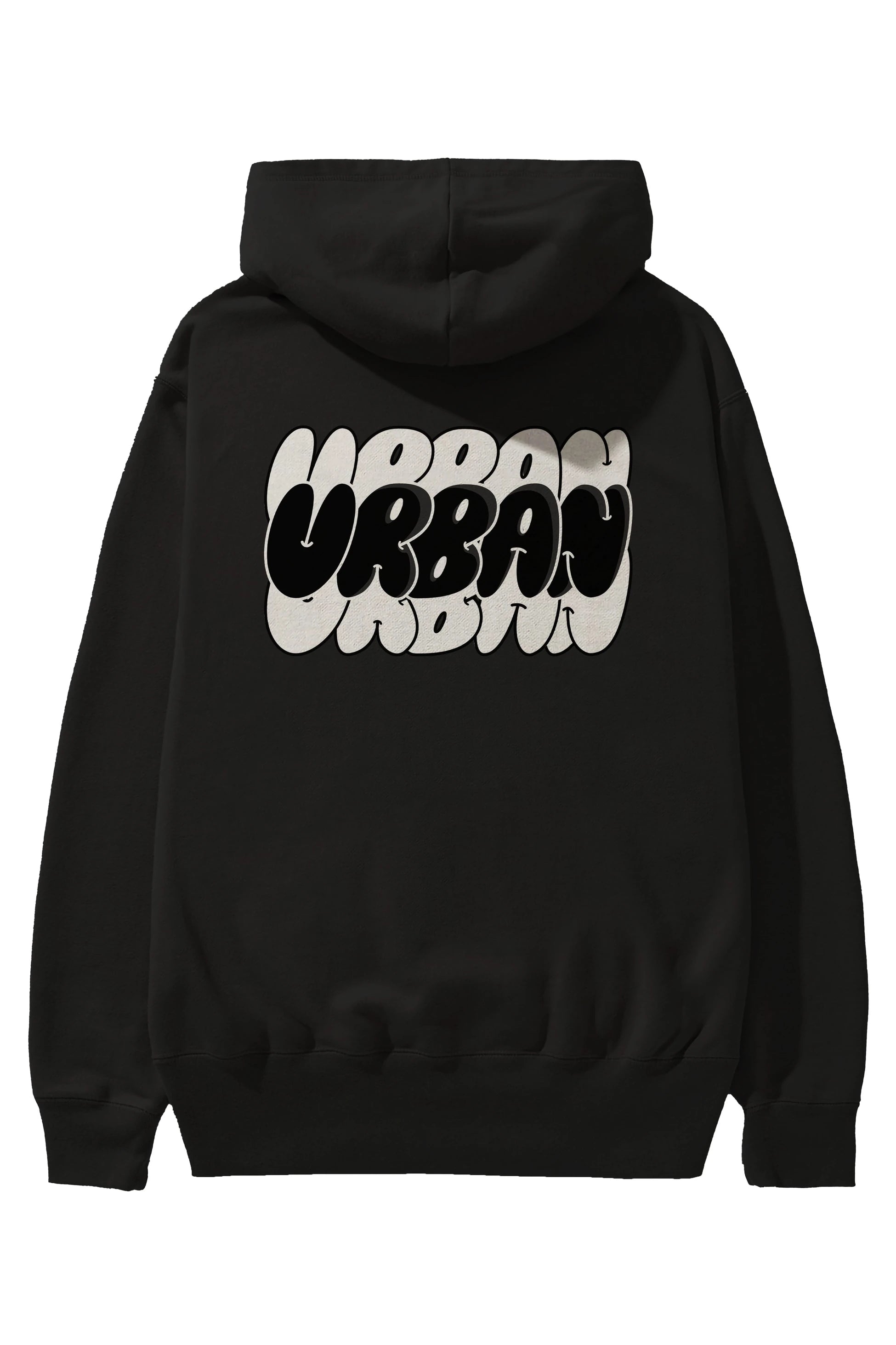 Urban Yazılı Arka Baskılı Oversize Hoodie Kapüşonlu Sweatshirt Erkek Kadın Unisex