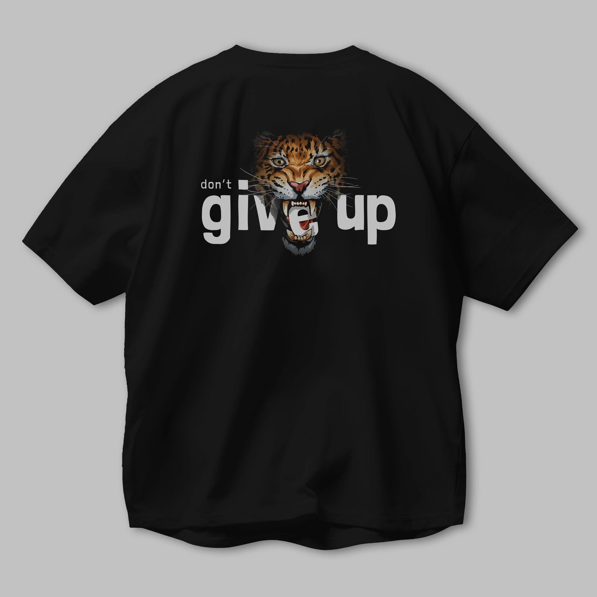 Teddy Bear Dont Give Up Arka Baskılı Oversize t-shirt Erkek Kadın Unisex %100 Pamuk