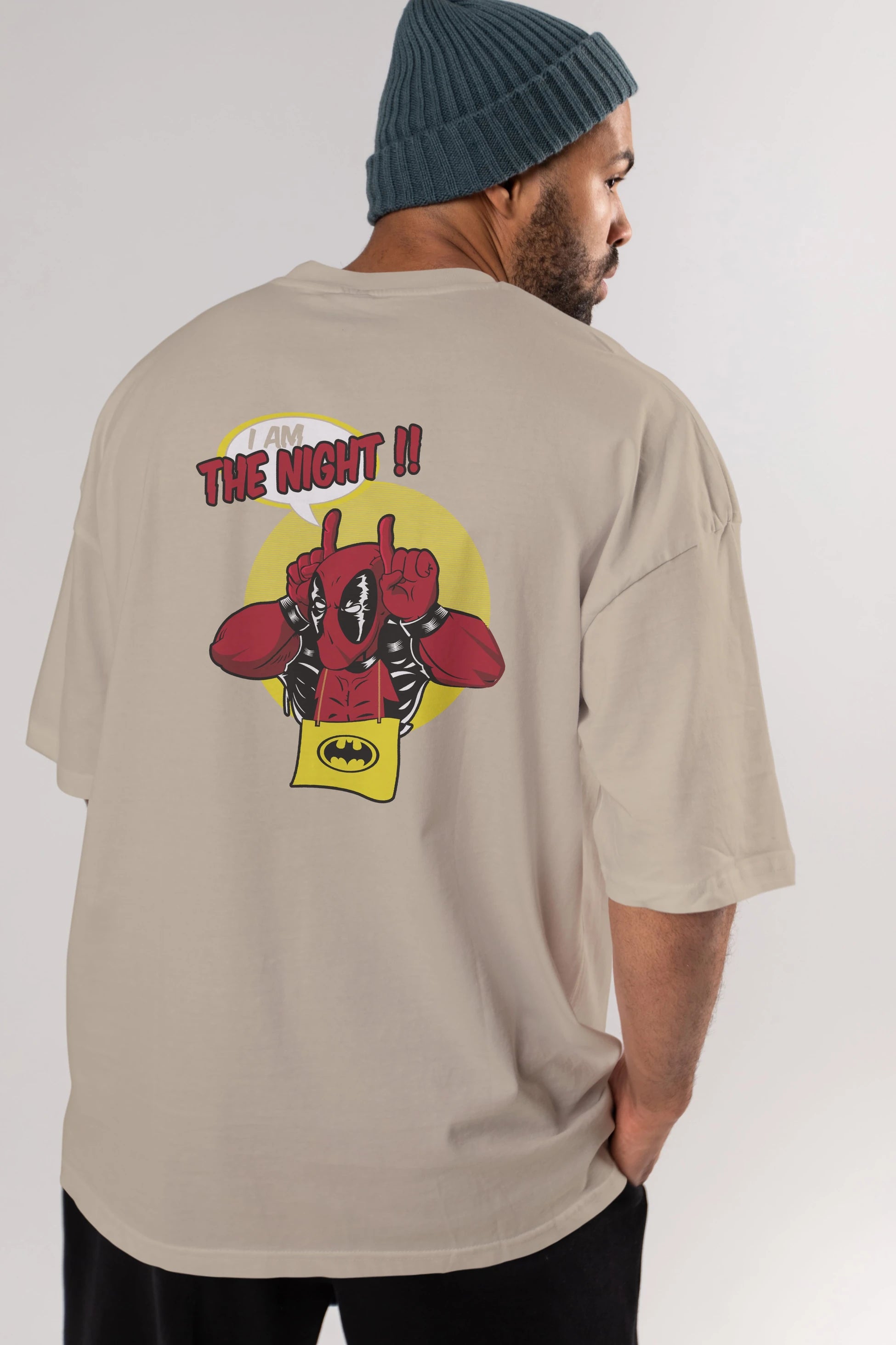 Deadpool (1) Arka Baskılı Oversize t-shirt Erkek Kadın Unisex %100 Pamuk Bisiklet Yaka tişort
