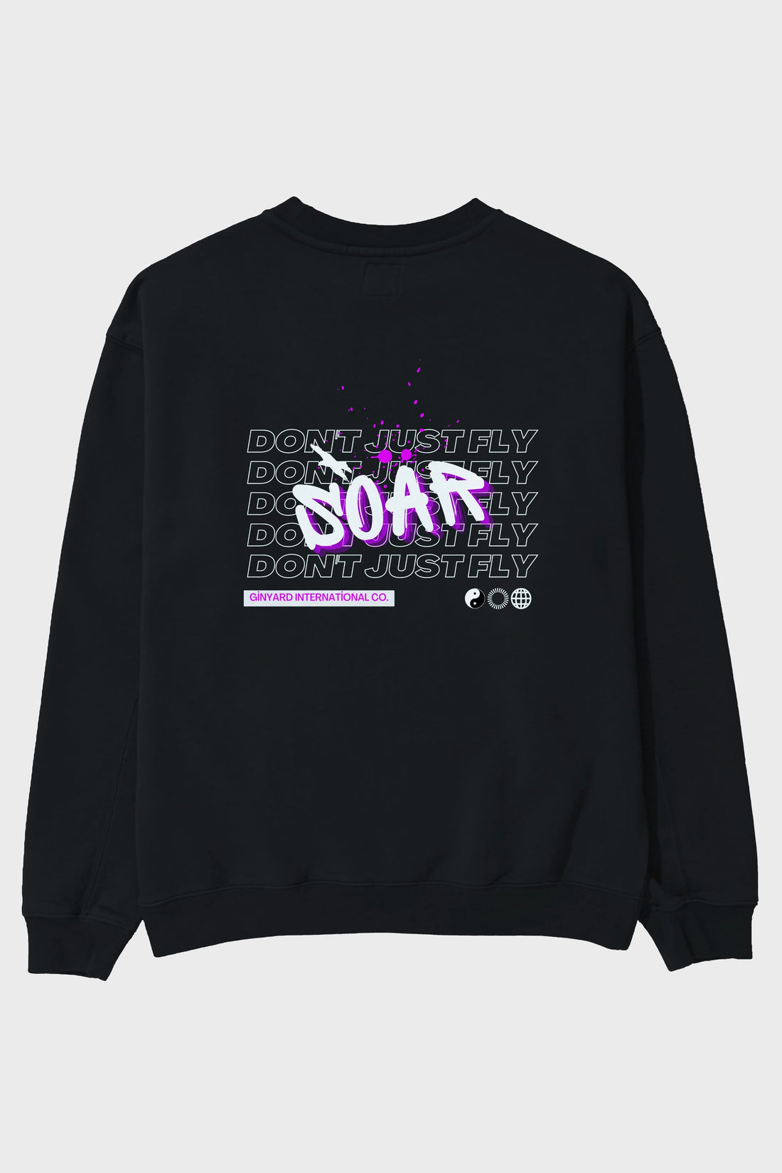Soar Dont Just Fly Yazılı Arka Baskılı Oversize Sweatshirt Erkek Kadın Unisex