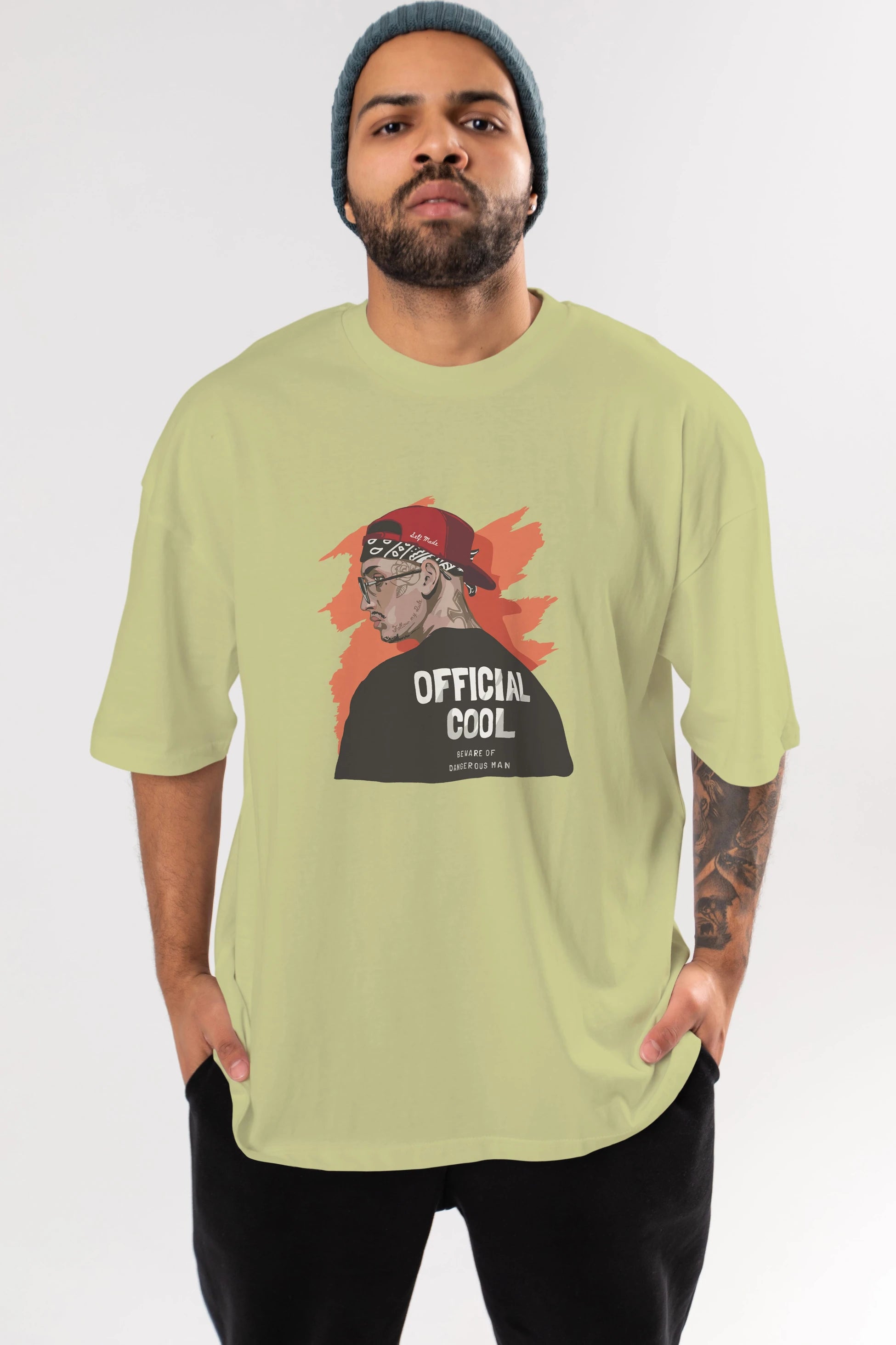 Official Cool Ön Baskılı Oversize t-shirt Erkek Kadın Unisex