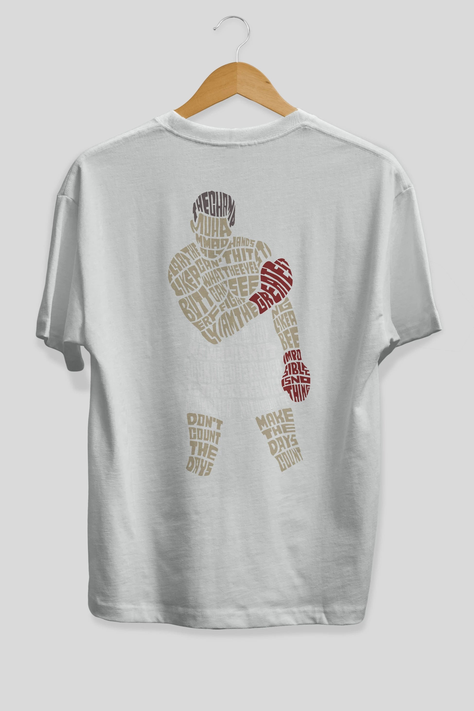 The Champ Muhammad Ali Arka Baskılı Oversize t-shirt %100 pamuk Erkek Kadın Unisex