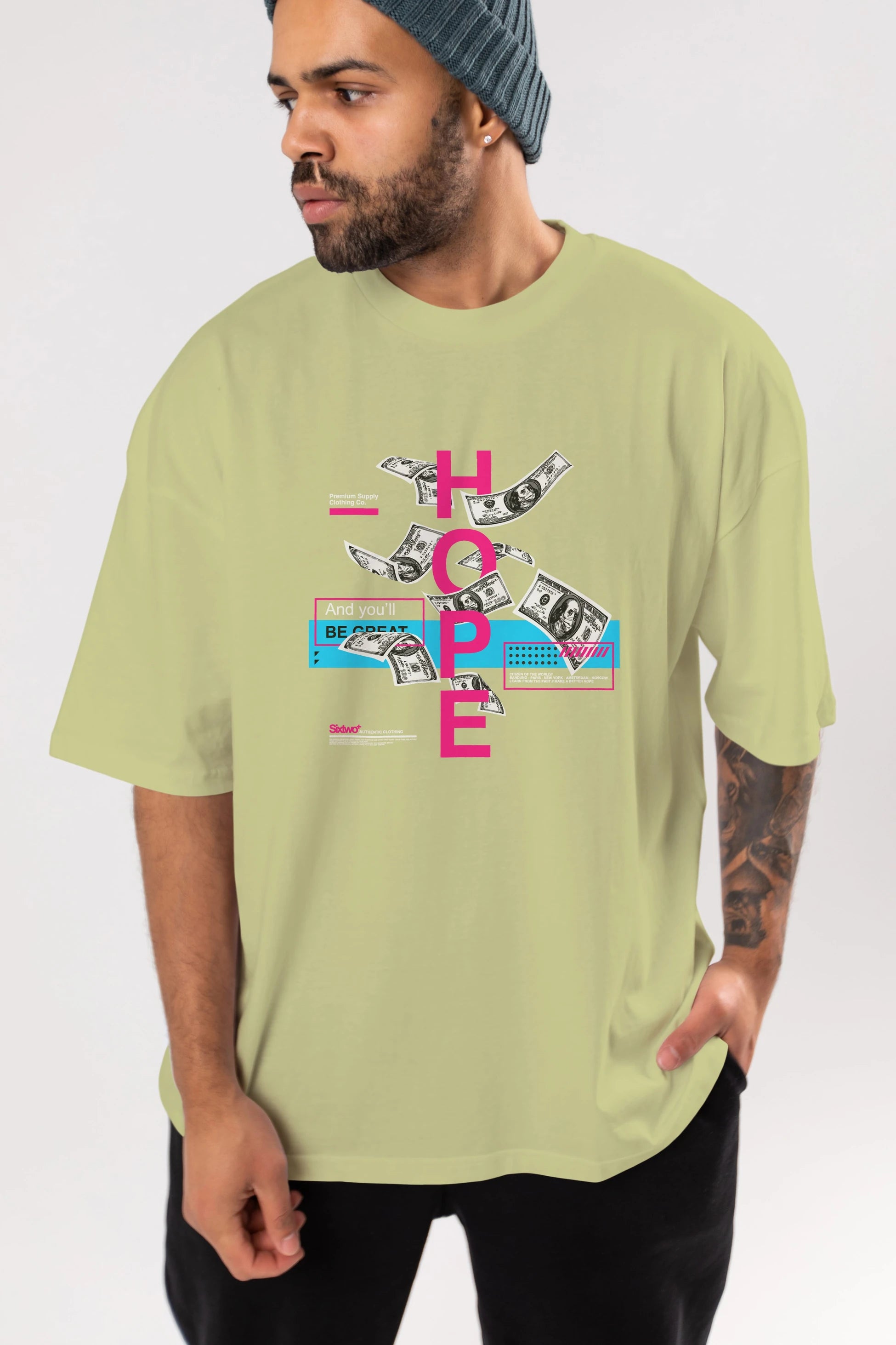 Hope Ön Baskılı Oversize t-shirt Erkek Kadın Unisex