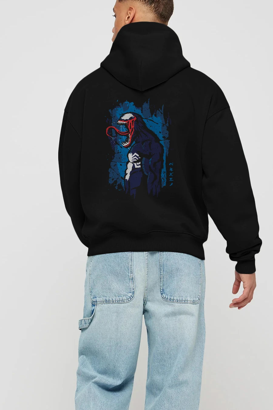 Venom (24) Arka Baskılı Hoodie Oversize Kapüşonlu Sweatshirt Erkek Kadın Unisex