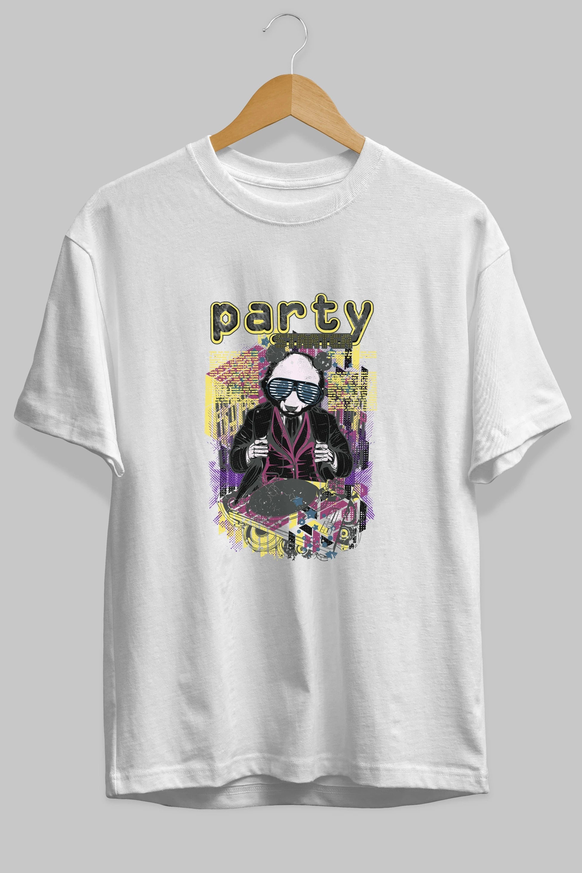 Party Starter Ön Baskılı Oversize t-shirt Erkek Kadın Unisex