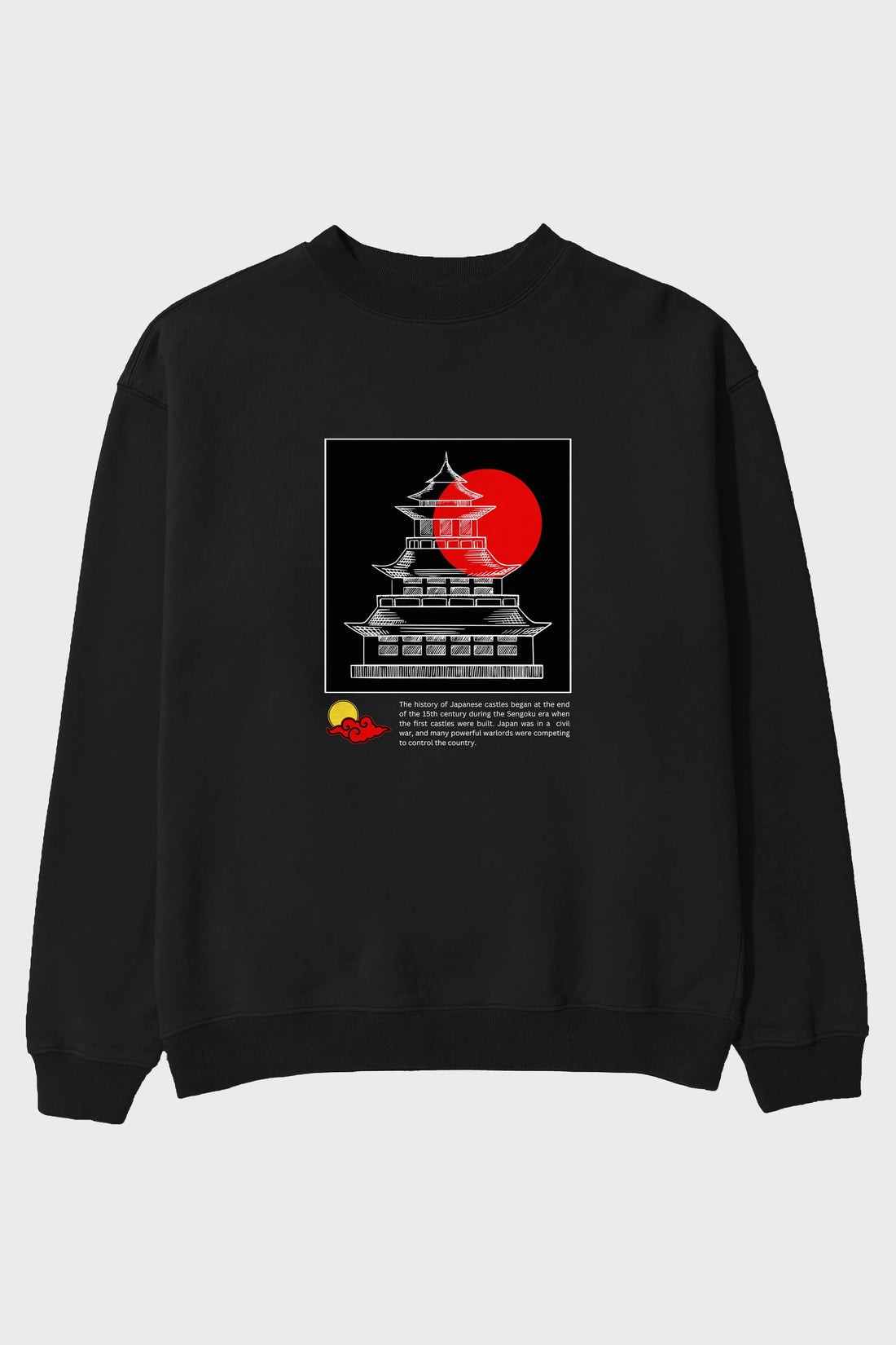 Retro Japanese Ön Baskılı Oversize Sweatshirt Erkek Kadın Unisex