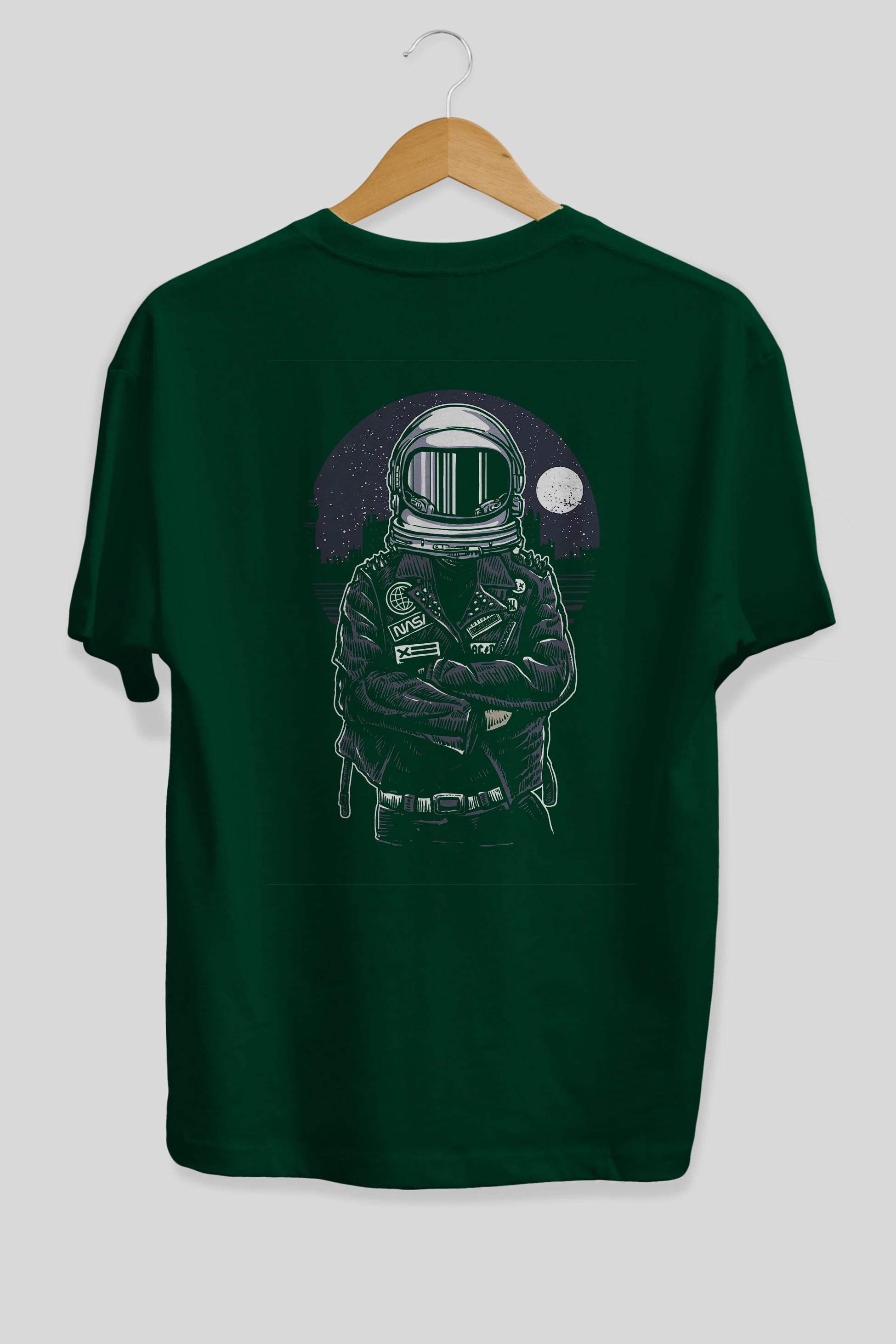 Astronaut Rebel Arka Baskılı Oversize t-shirt Erkek Kadın Unisex %100 Pamuk