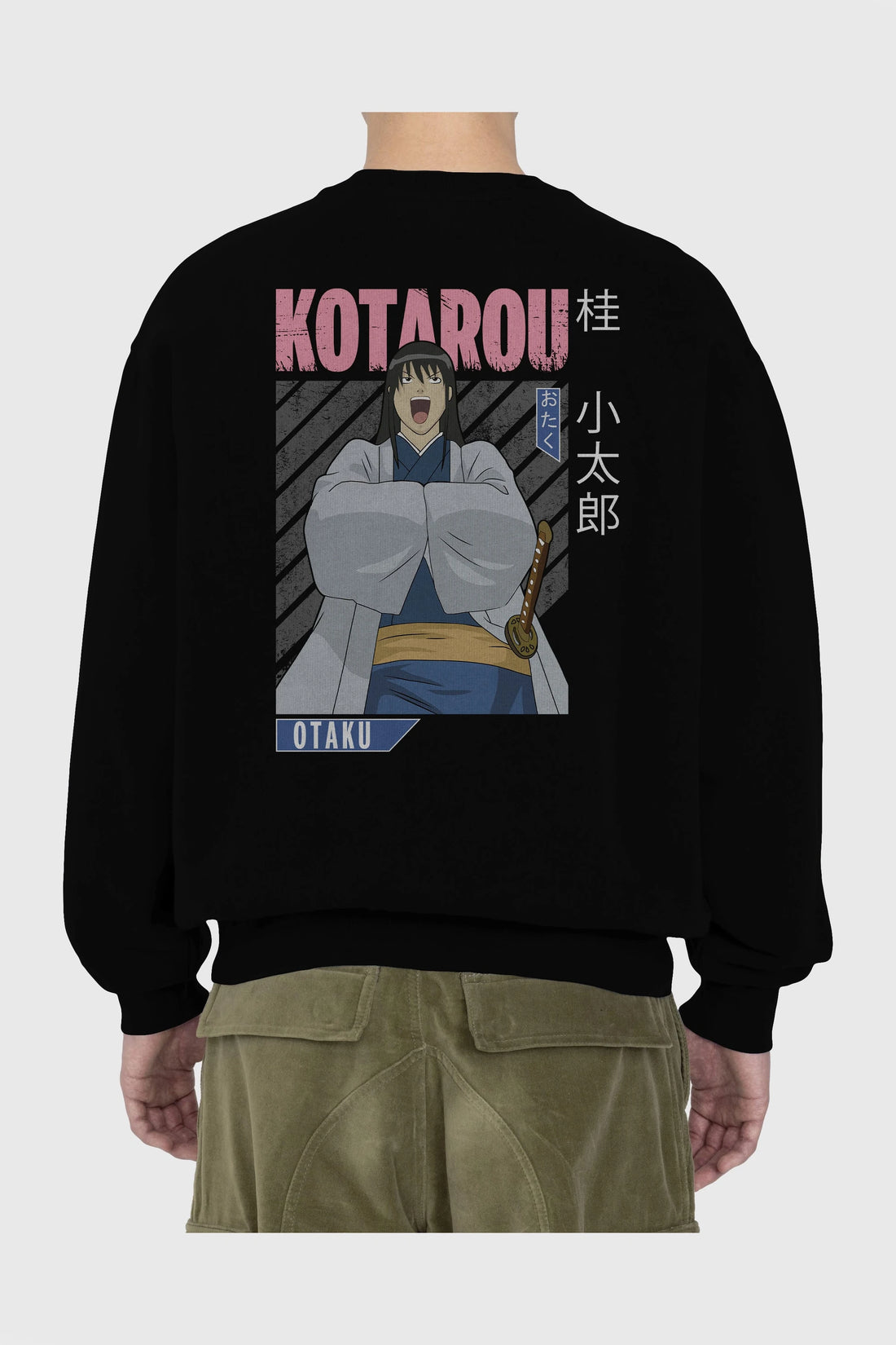 Kotarou Katsura GINTAMA 1 Anime Arka Baskılı Oversize Sweatshirt Erkek Kadın Unisex