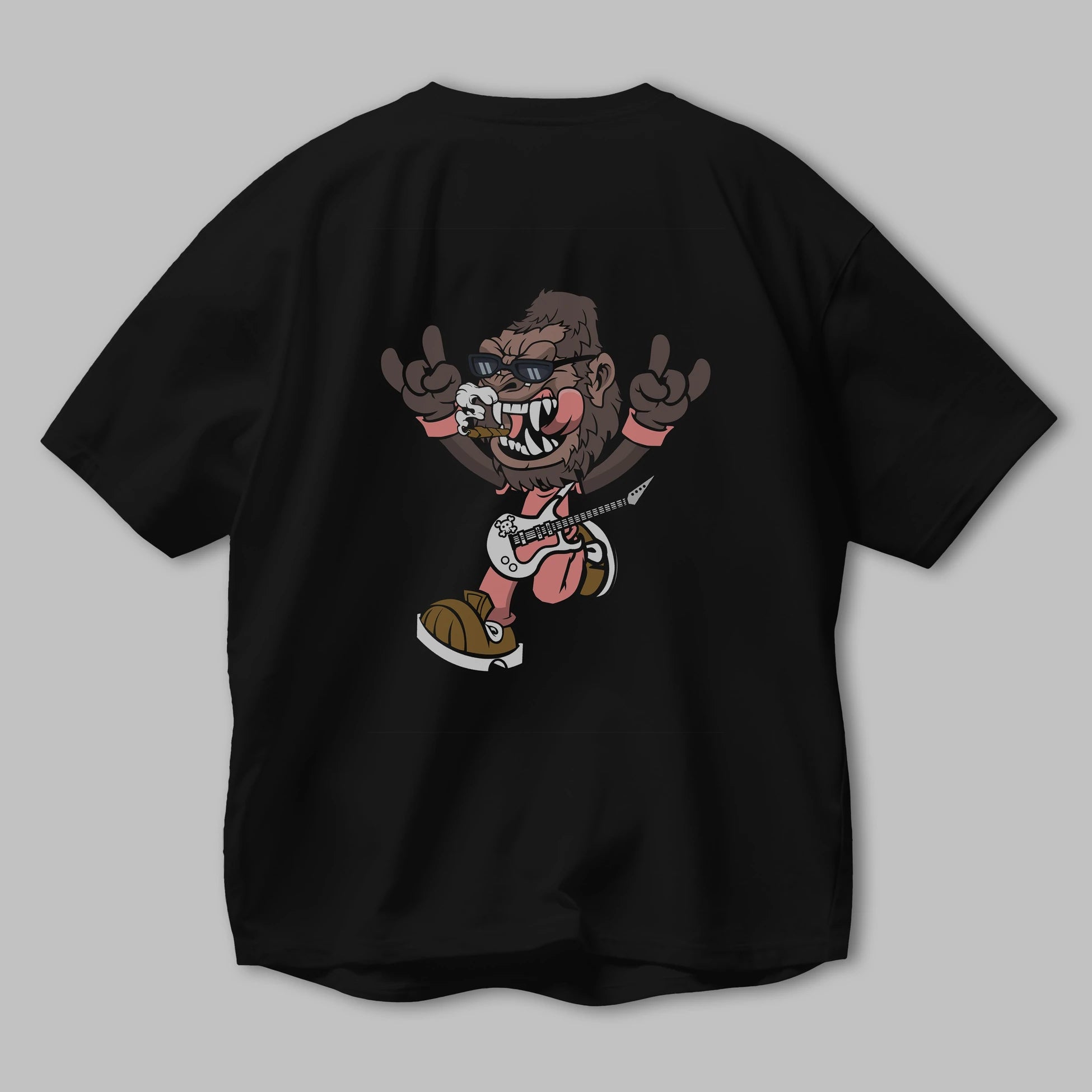 Gorilla Metal Arka Baskılı Oversize t-shirt Erkek Kadın Unisex %100 Pamuk tişort