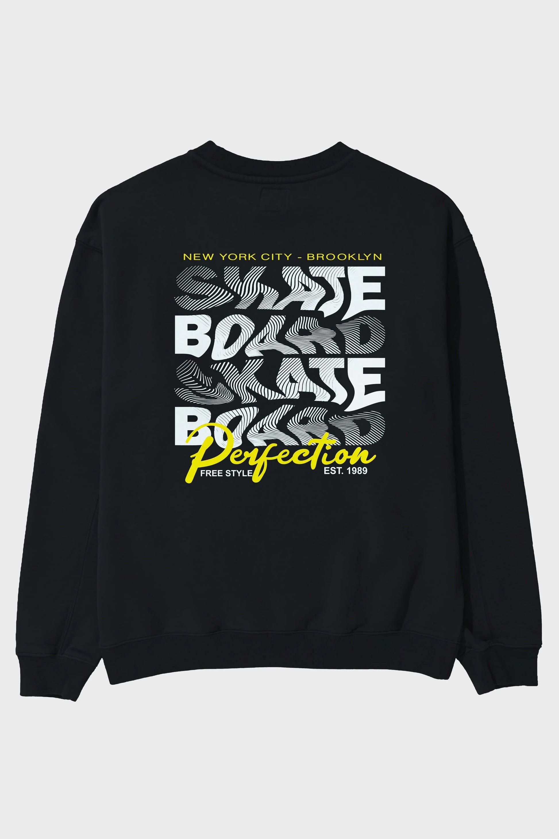 New York City and Brooklyn Arka Baskılı Oversize Sweatshirt Erkek Kadın Unisex