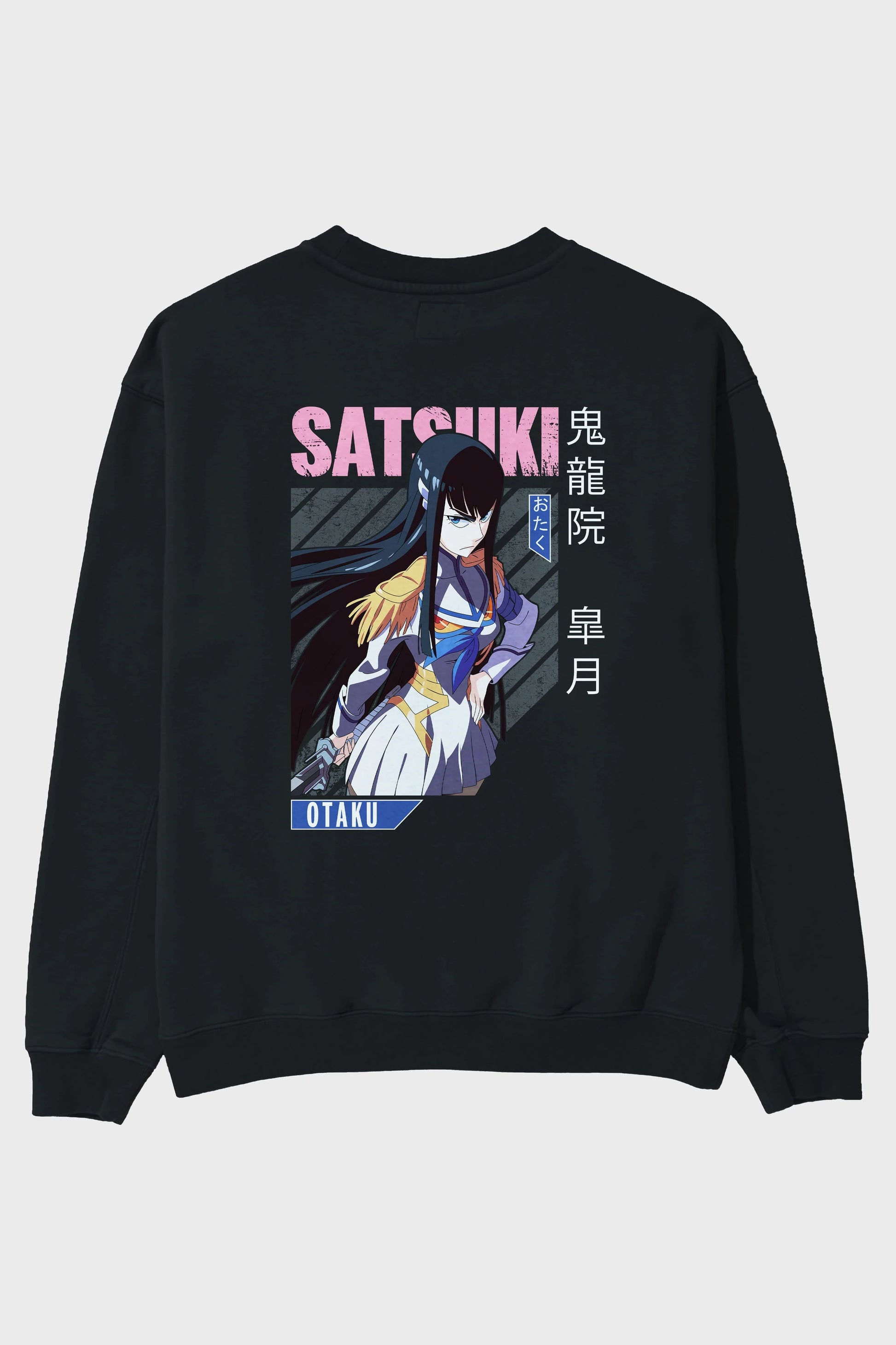 Satsuki Kiryuuin 8 Anime Arka Baskılı Oversize Sweatshirt Erkek Kadın Unisex