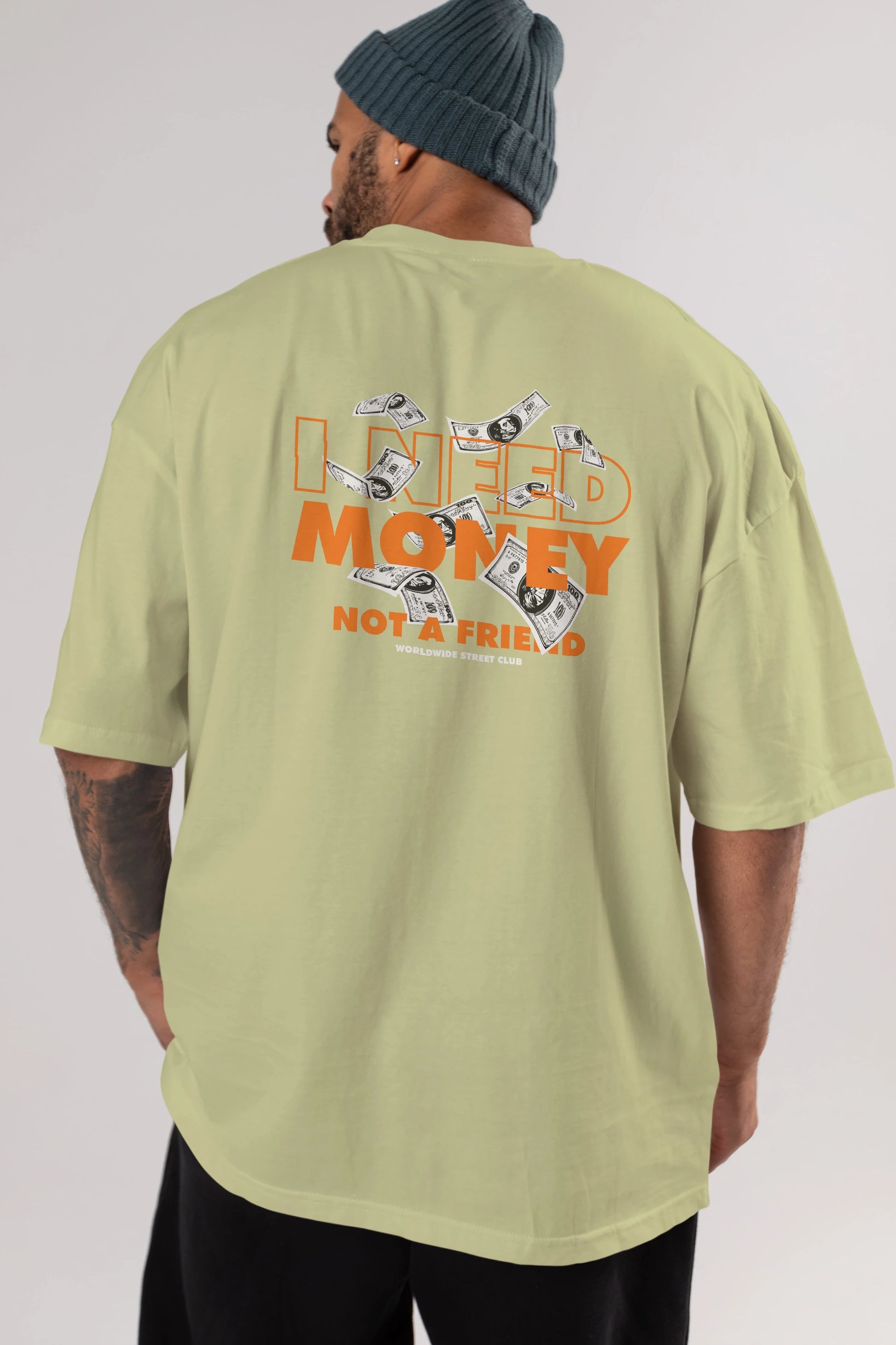 I Need Money Arka Baskılı Oversize t-shirt Erkek Kadın Unisex