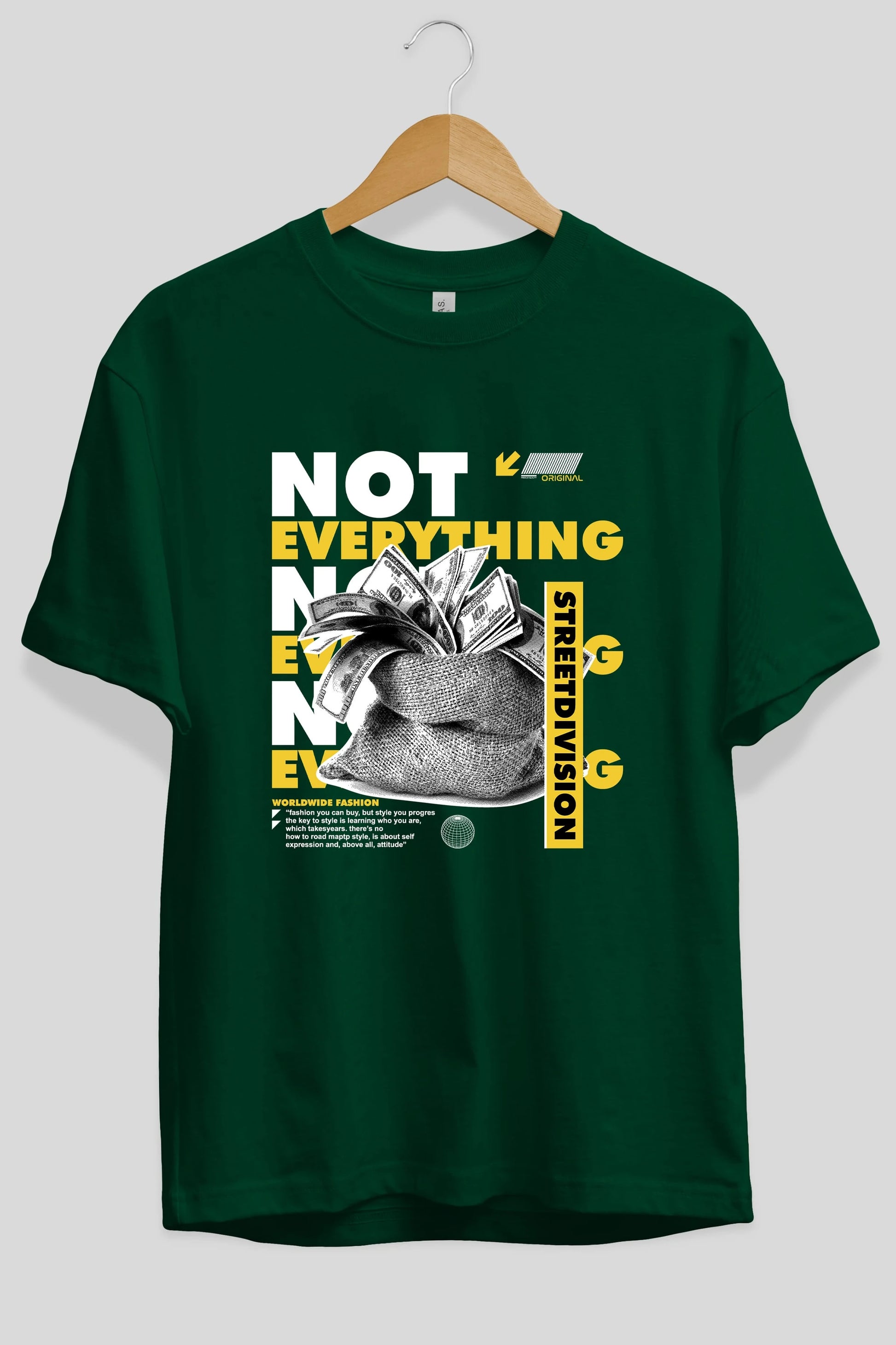 Not Everything Ön Baskılı Oversize t-shirt Erkek Kadın Unisex