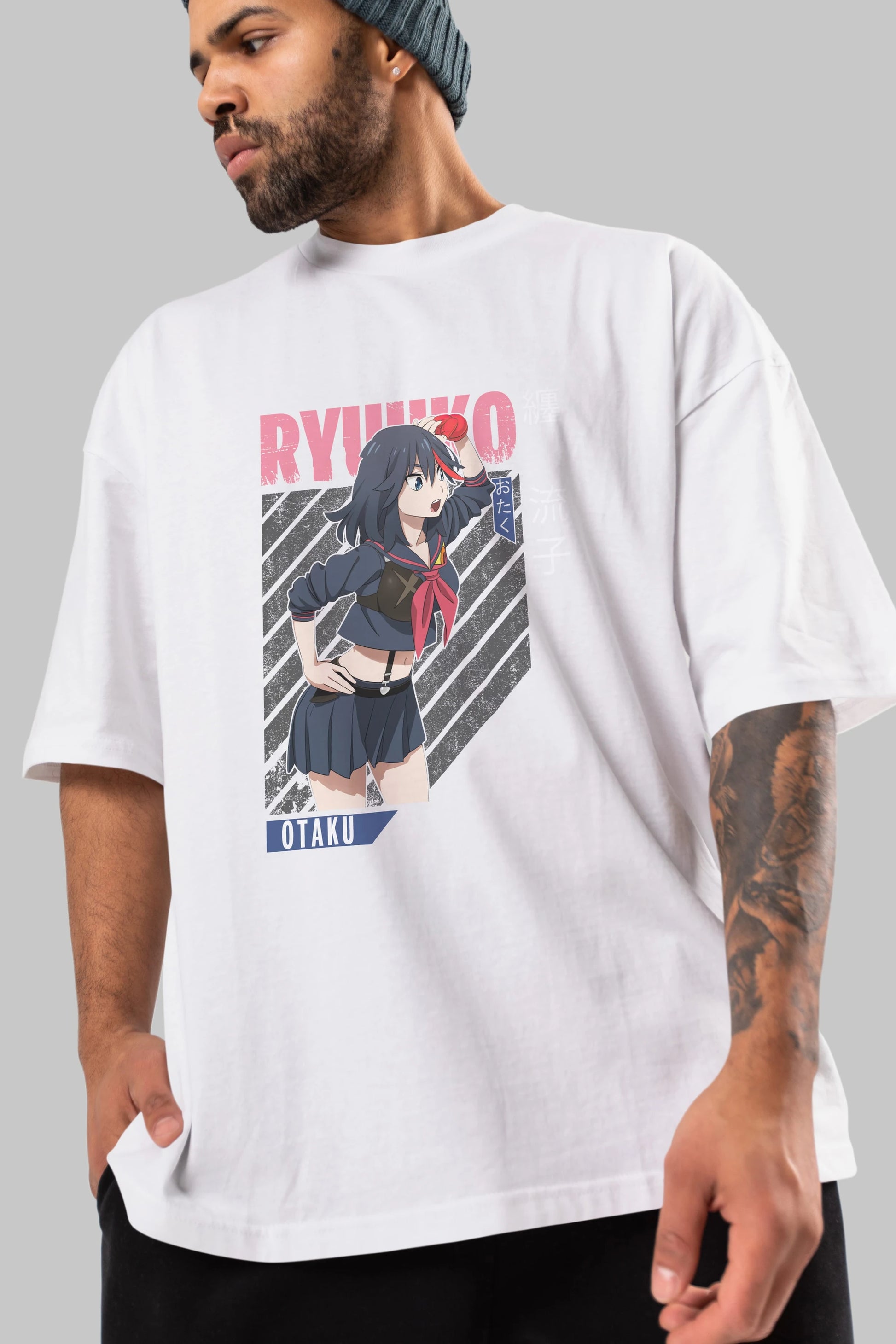 Ryuuko Matoi 6 Anime Ön Baskılı Oversize t-shirt %100 pamuk Erkek Kadın Unisex