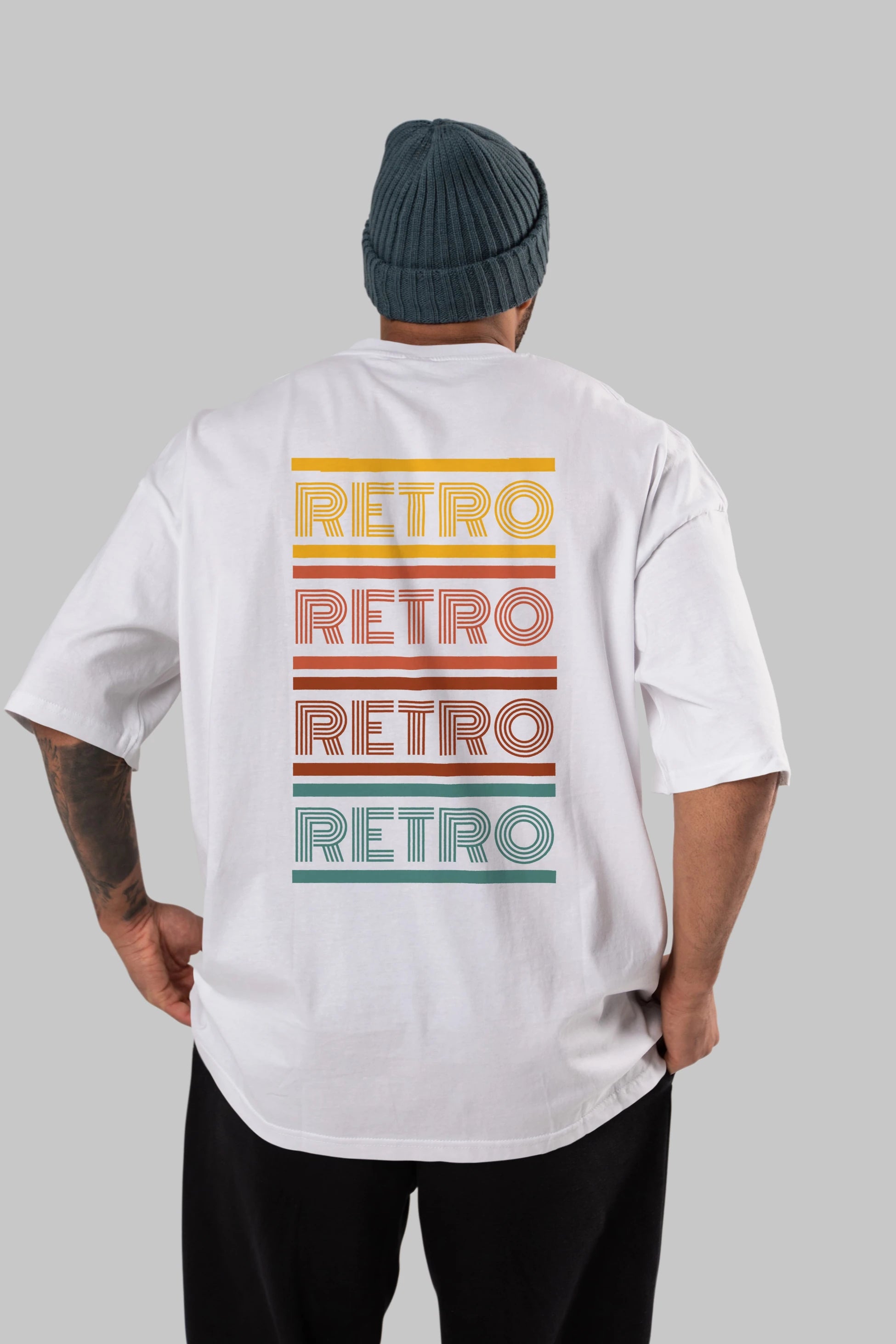 Retro Yazılı Arka Baskılı Oversize t-shirt Erkek Kadın Unisex