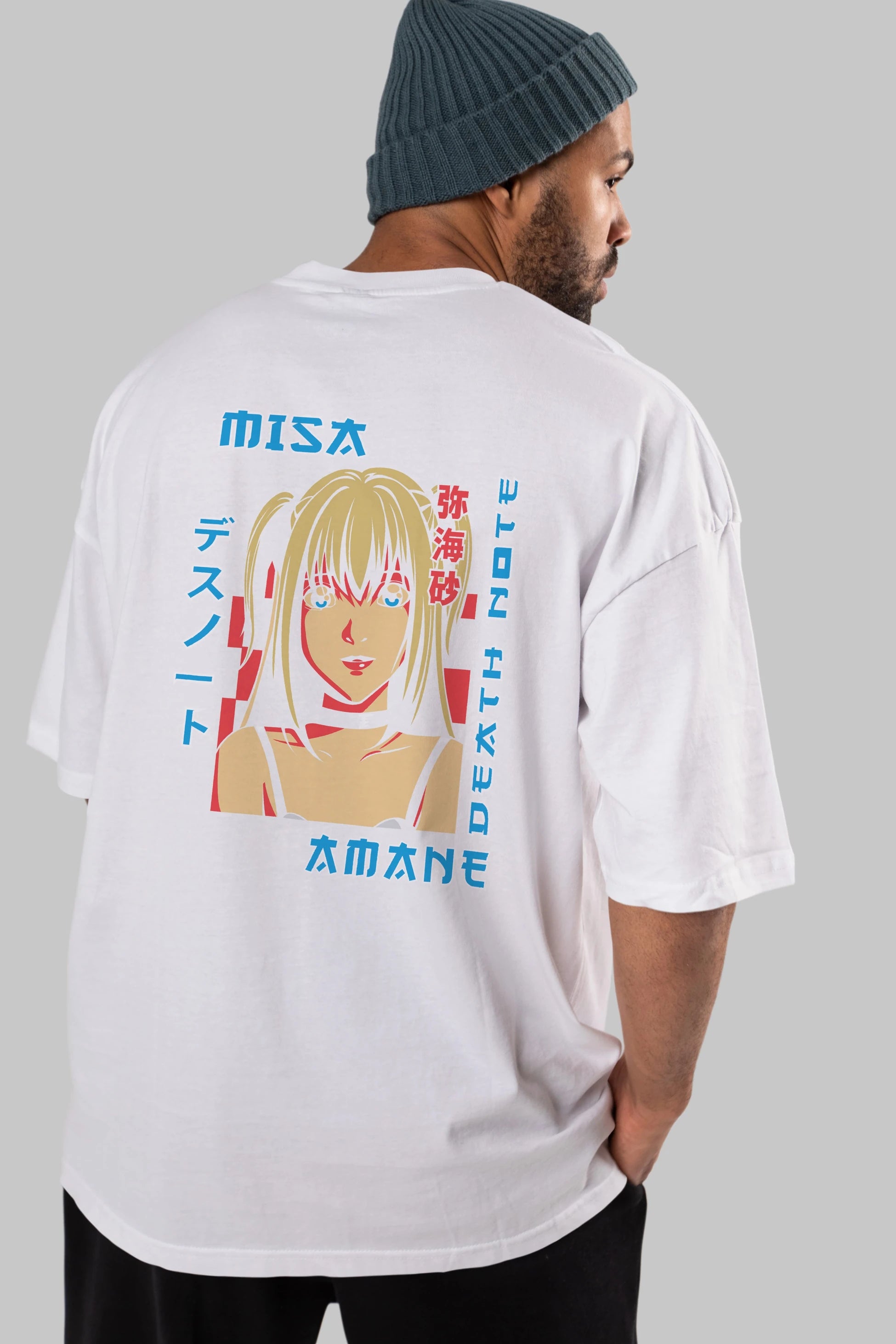 MISA-DEATH NOTE Anime Arka Baskılı Oversize t-shirt Erkek Kadın Unisex