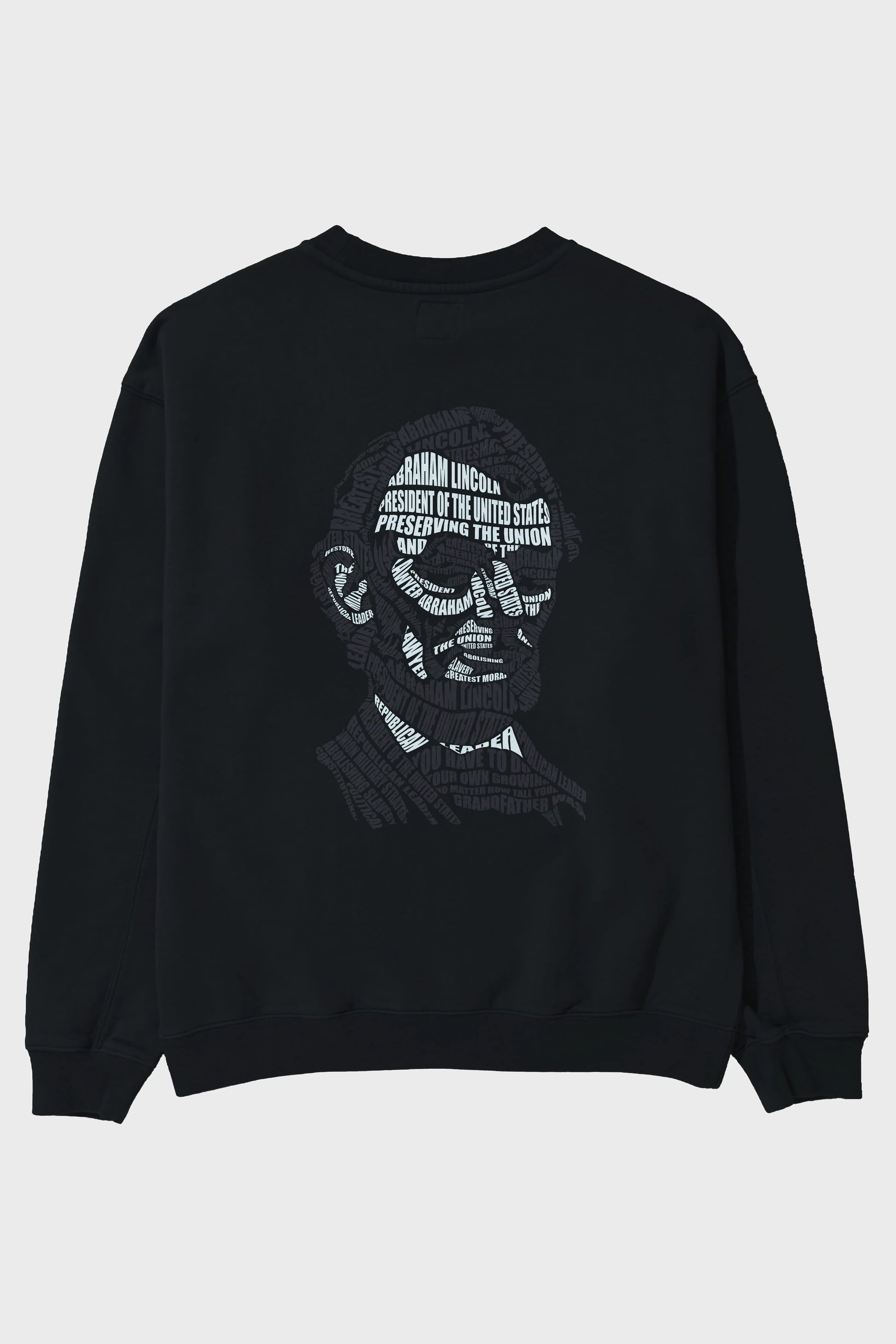 Abraham Lincoln Calligram Arka Baskılı Oversize Sweatshirt Erkek Kadın Unisex