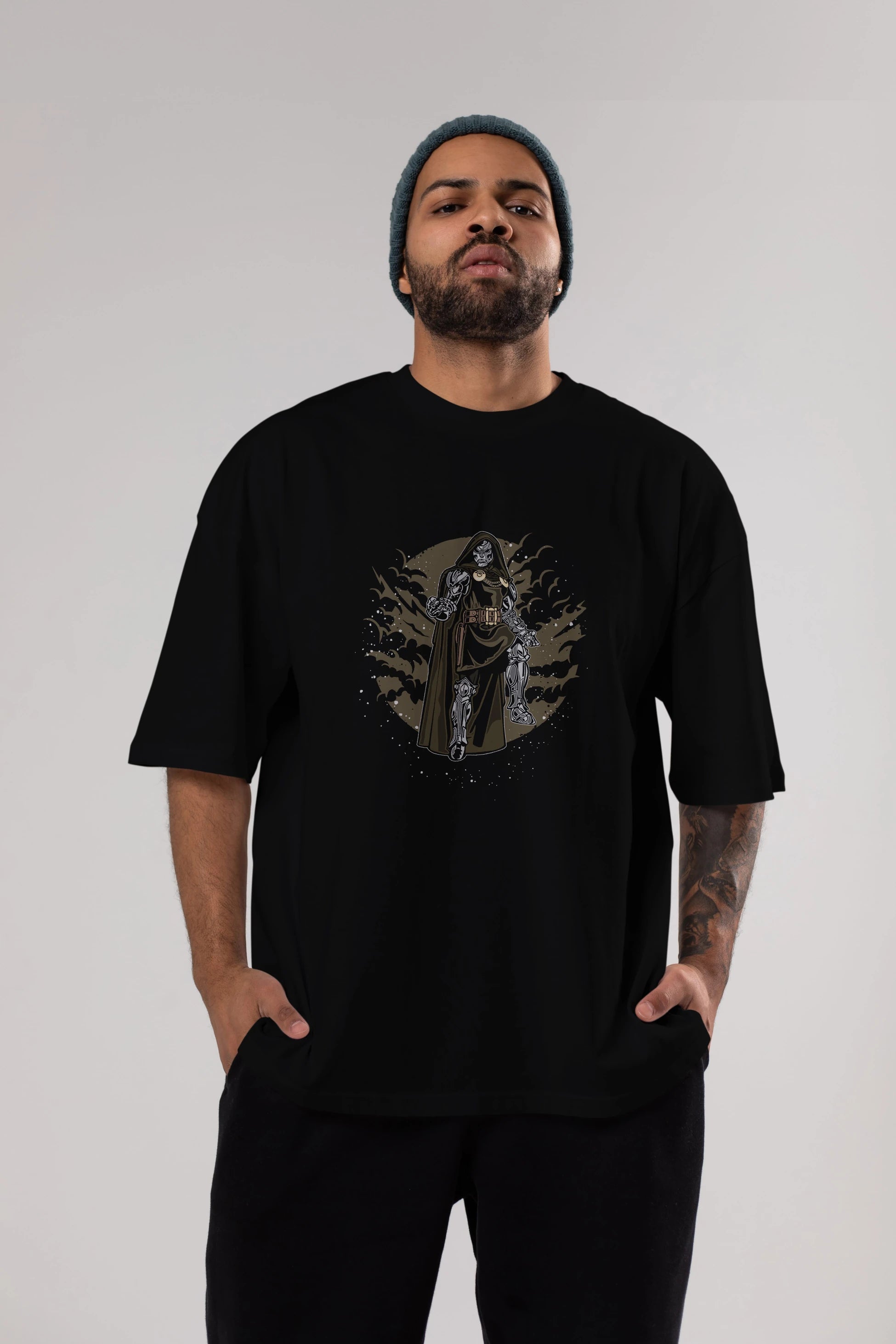 DOCTER DOOM Ön Baskılı Oversize t-shirt Erkek Kadın Unisex %100 Pamuk tişort