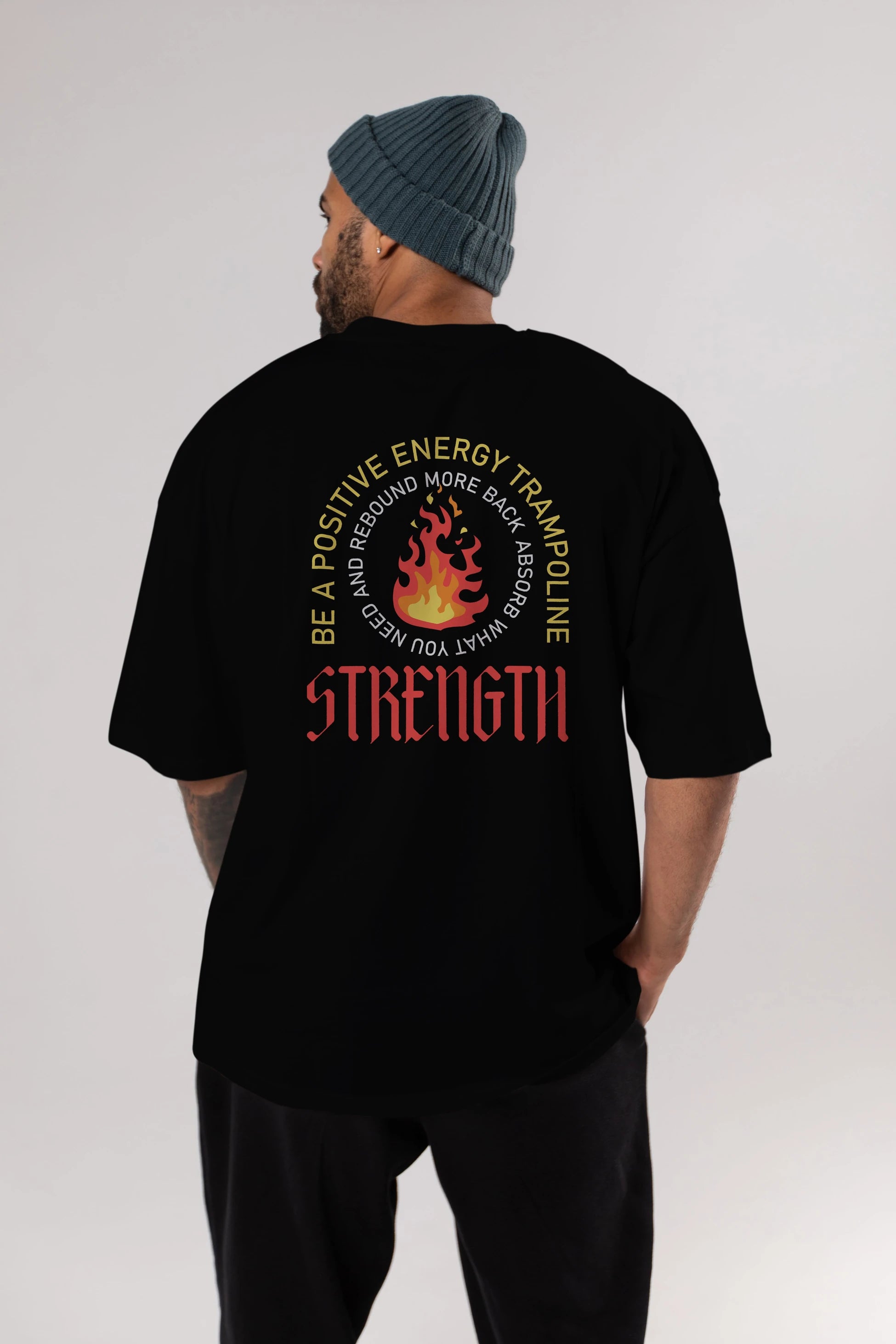 Positive Energy Arka Baskılı Oversize t-shirt Erkek Kadın Unisex