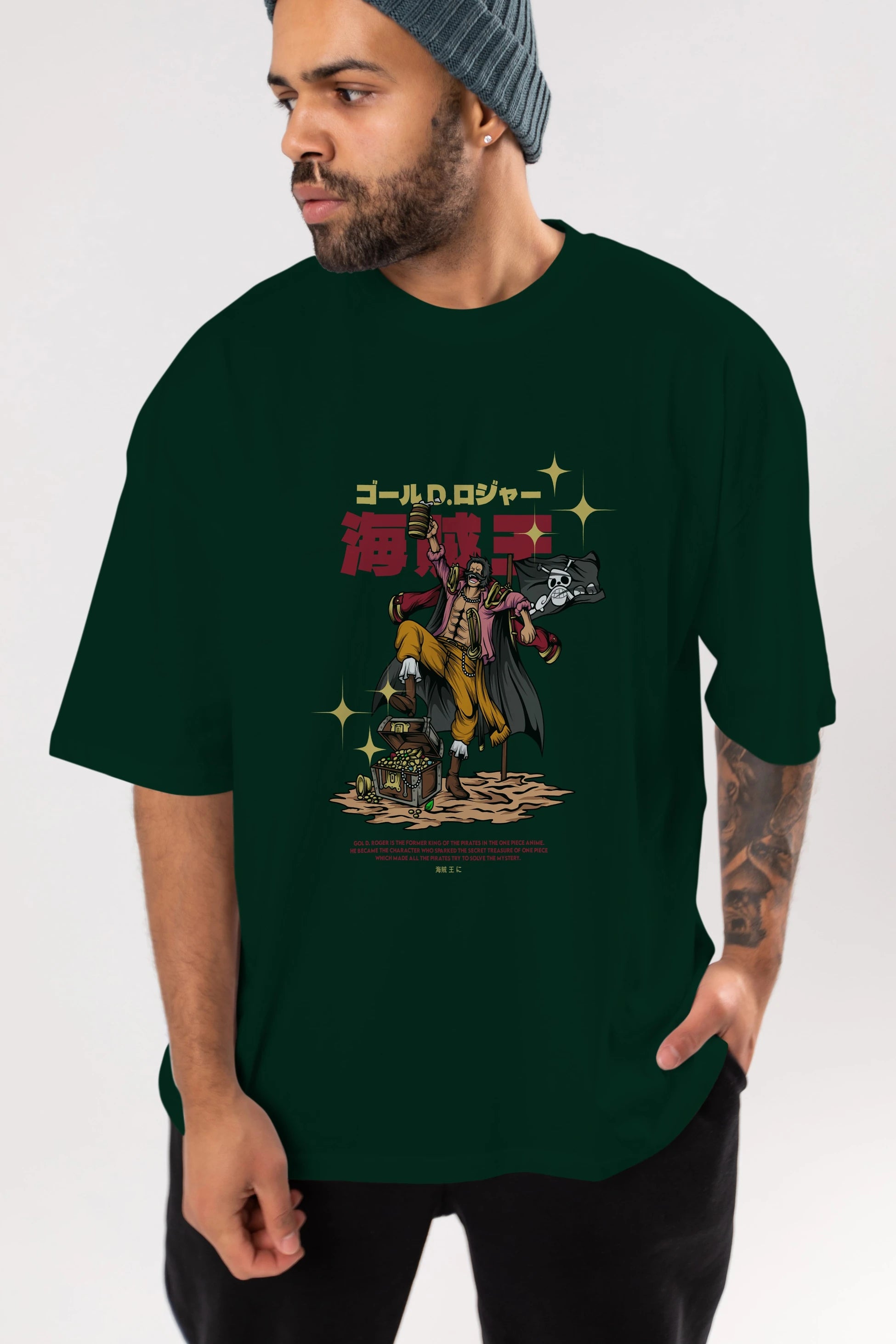 Roger Anime Ön Baskılı Oversize t-shirt %100 pamuk Erkek Kadın Unisex