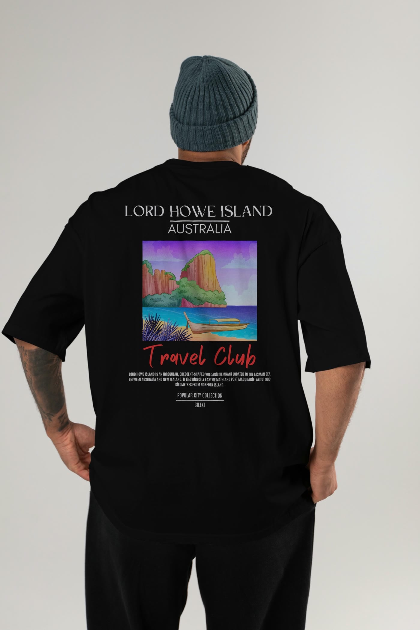 Lord Howe İsland Australia Arka Baskılı Oversize t-shirt Erkek Kadın Pamuk Bisiklet Yaka tişort