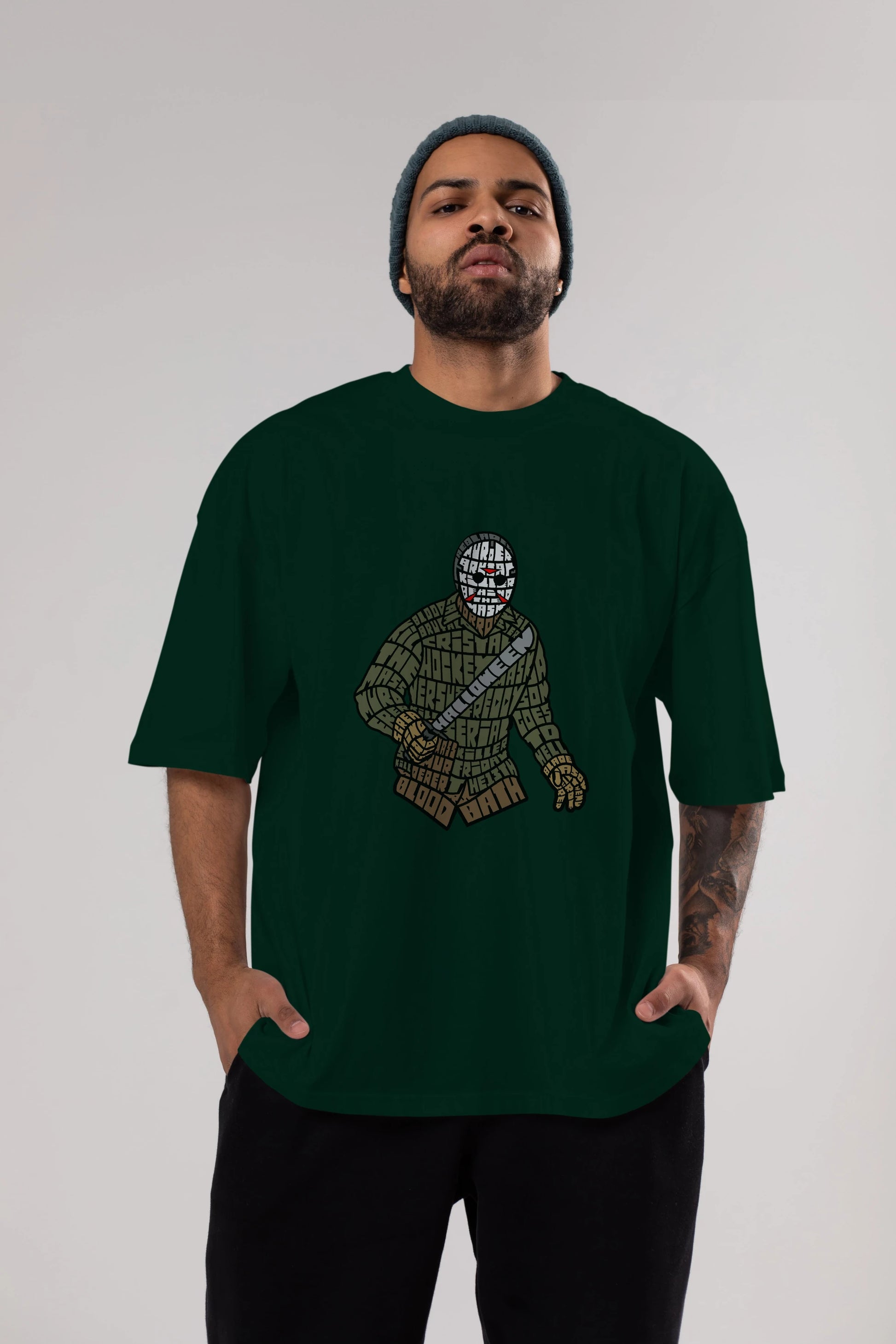 Jason Ön Baskılı Oversize t-shirt %100 pamuk Erkek Kadın Unisex