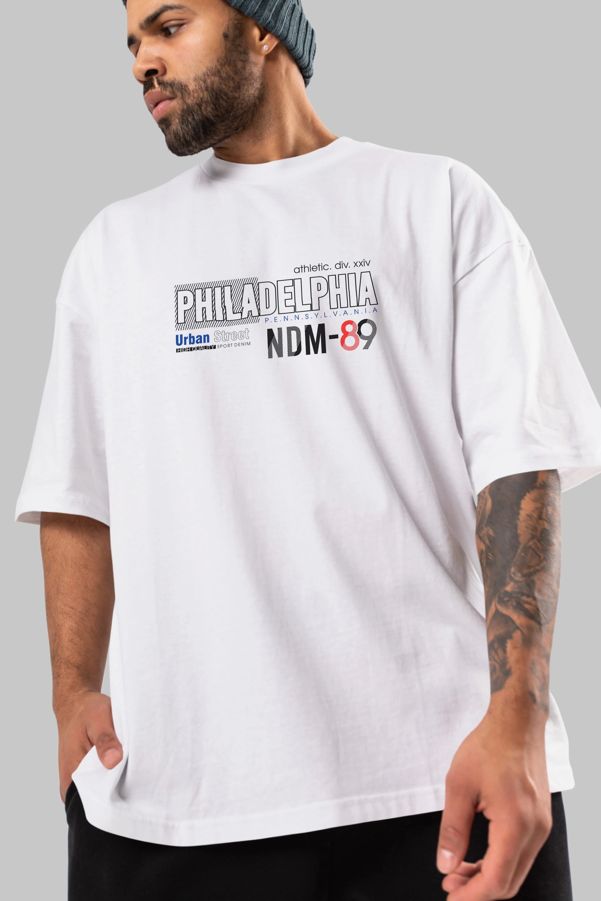 Philadelphia 89 Ön Baskılı Oversize t-shirt Erkek Kadın Unisex