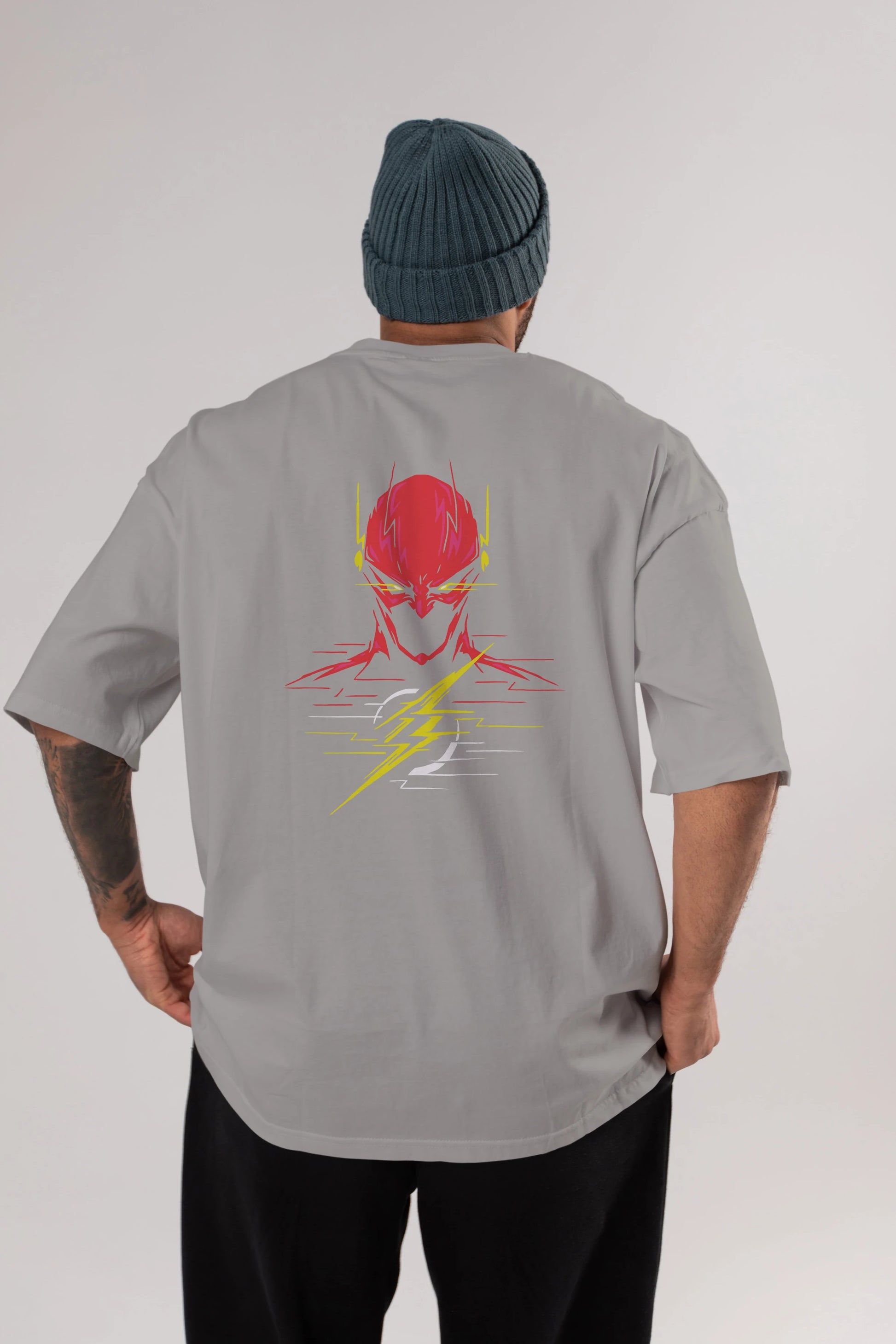 Flash Avengers (2) Arka Baskılı Oversize t-shirt Erkek Kadın Unisex %100 Pamuk Bisiklet Yaka tişort