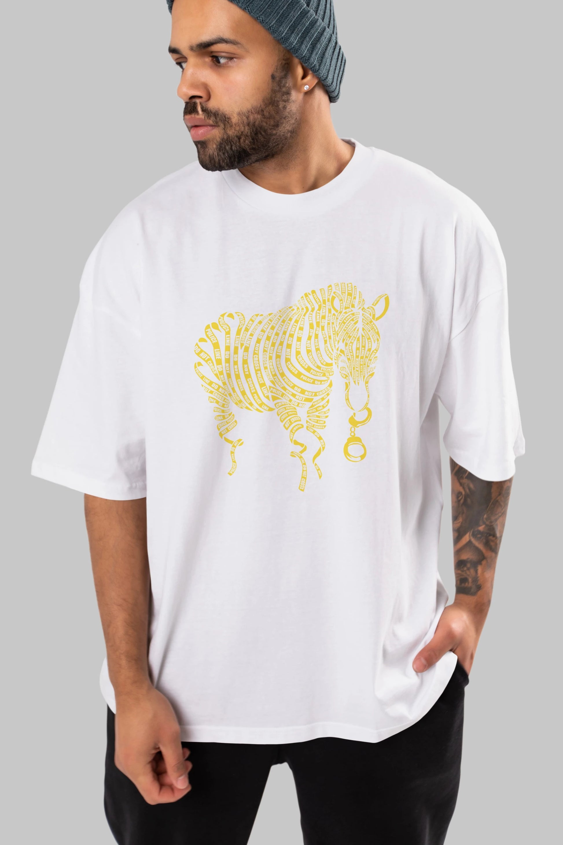 Nature of Crime Ön Baskılı Oversize t-shirt %100 pamuk Erkek Kadın Unisex
