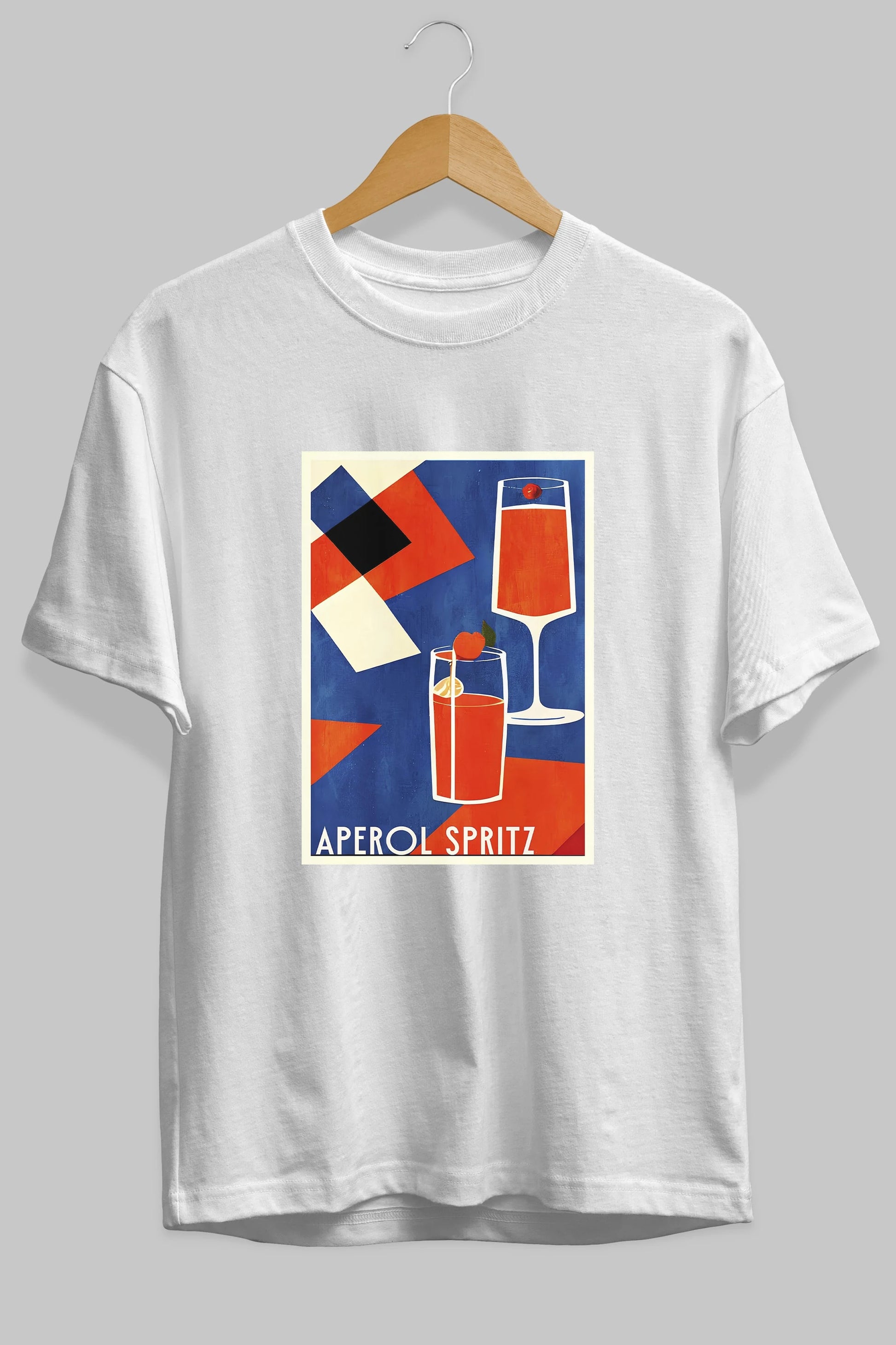 Aperol Spritz 4 Ön Baskılı Oversize t-shirt Erkek Kadın Unisex %100 Pamuk Bisiklet Yaka tişort