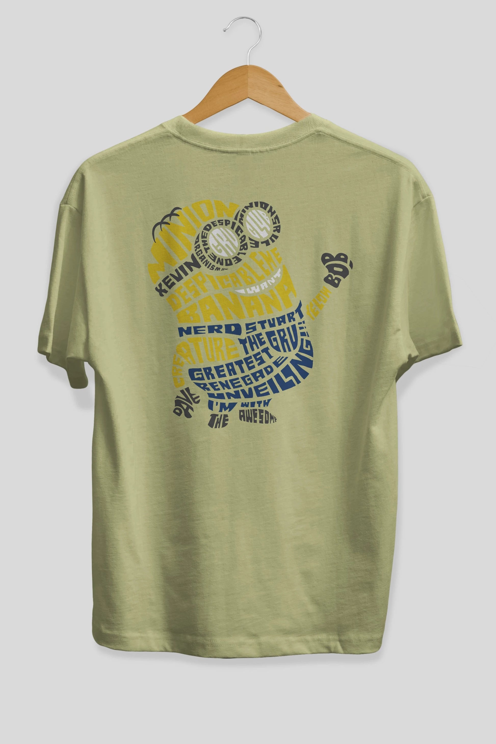 Minion Arka Baskılı Oversize t-shirt %100 pamuk Erkek Kadın Unisex
