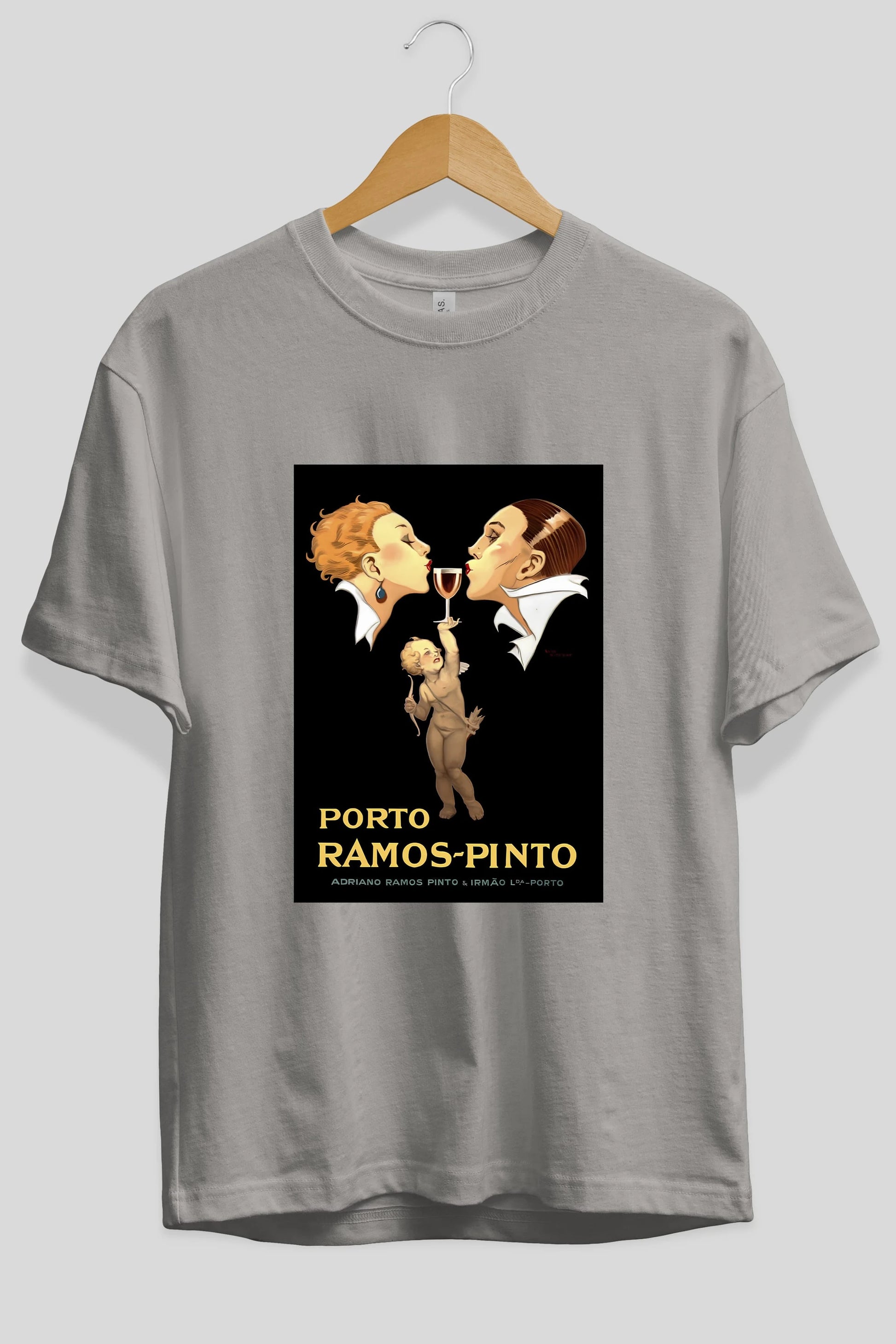Porto Ramos Pinto Ön Baskılı Oversize t-shirt Erkek Kadın Unisex %100 Pamuk Bisiklet Yaka tişort