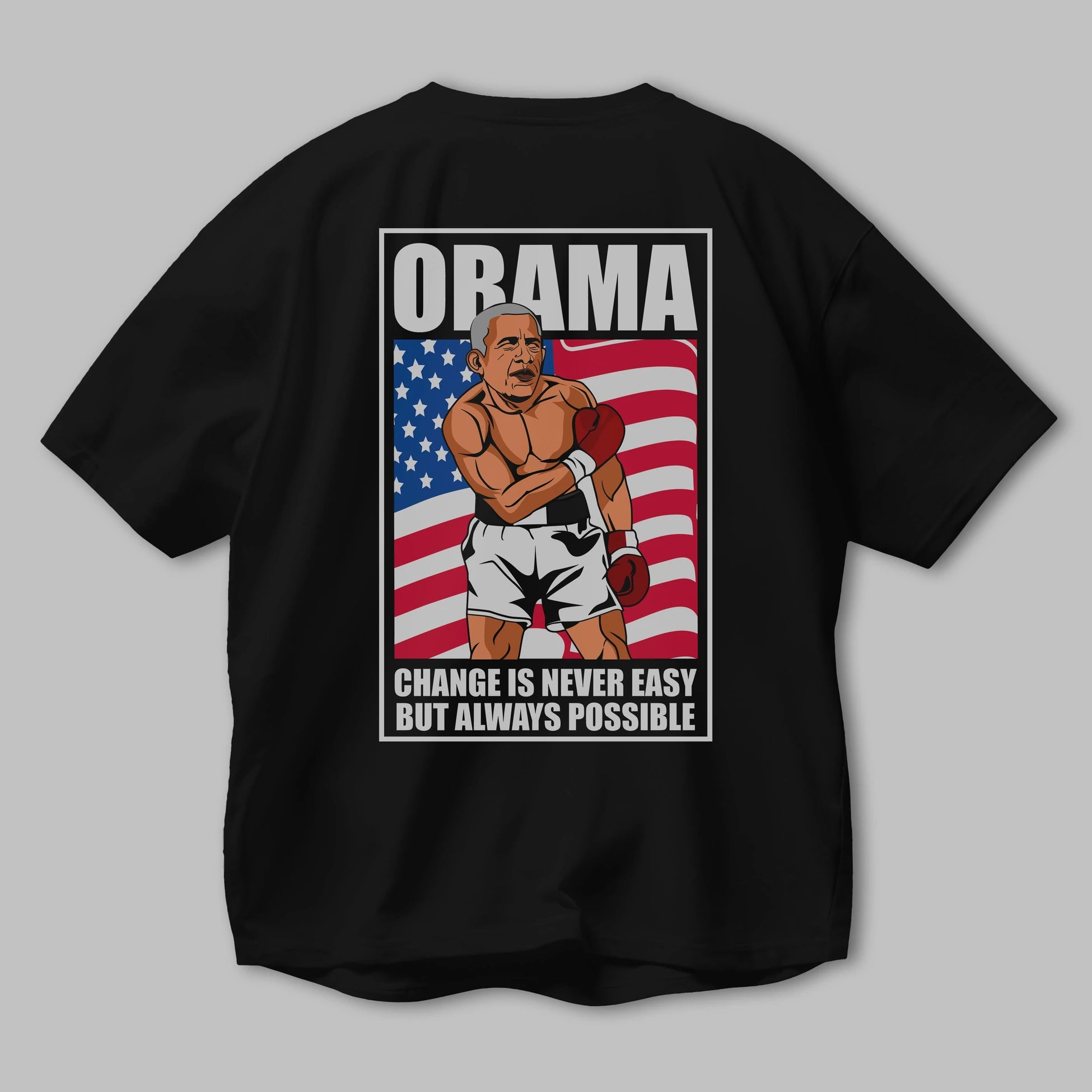 Obama Arka Baskılı Oversize t-shirt Erkek Kadın Unisex %100 Pamuk tişort