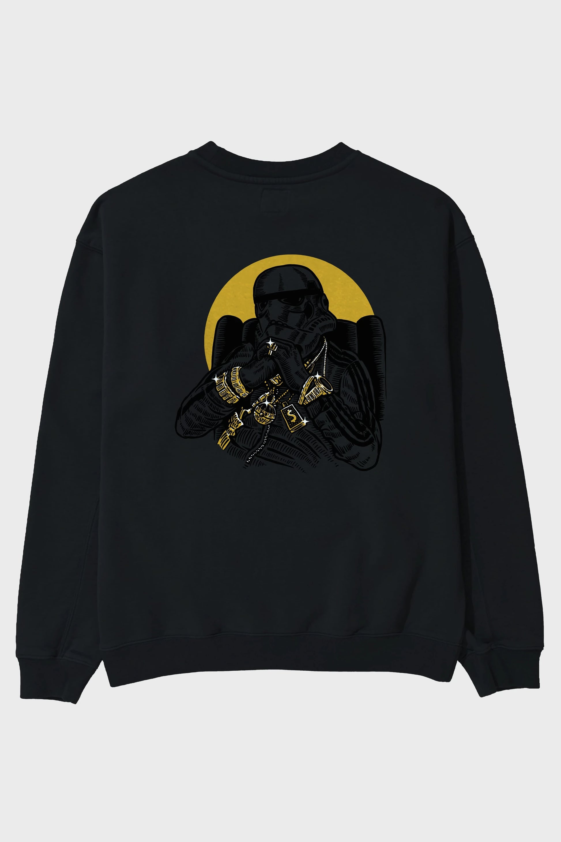 Trooper Dee Jay Arka Baskılı Oversize Sweatshirt Erkek Kadın Unisex