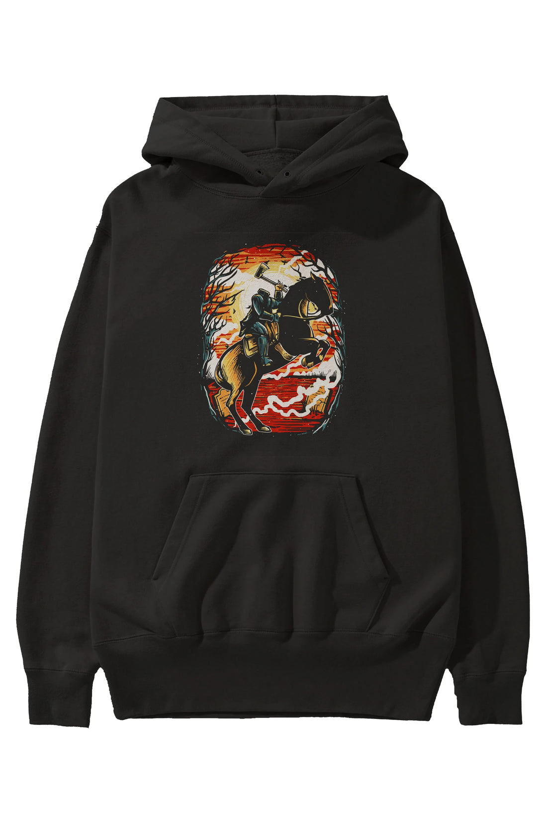 Headless Horseman Ön Baskılı Hoodie Oversize Kapüşonlu Sweatshirt Erkek Kadın Unisex