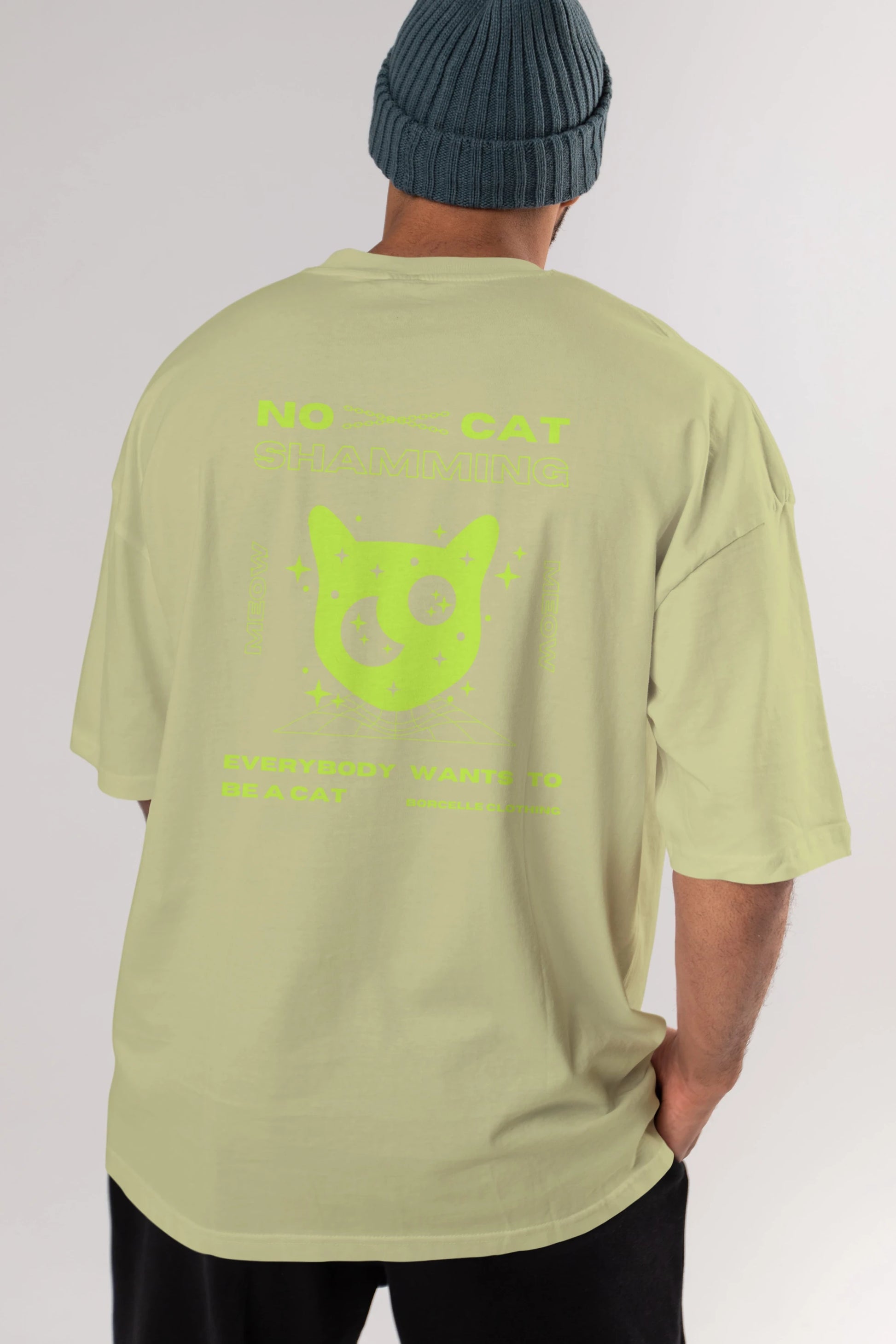 No Cat Shamming Yazılı Arka Baskılı Oversize t-shirt Erkek Kadın Unisex