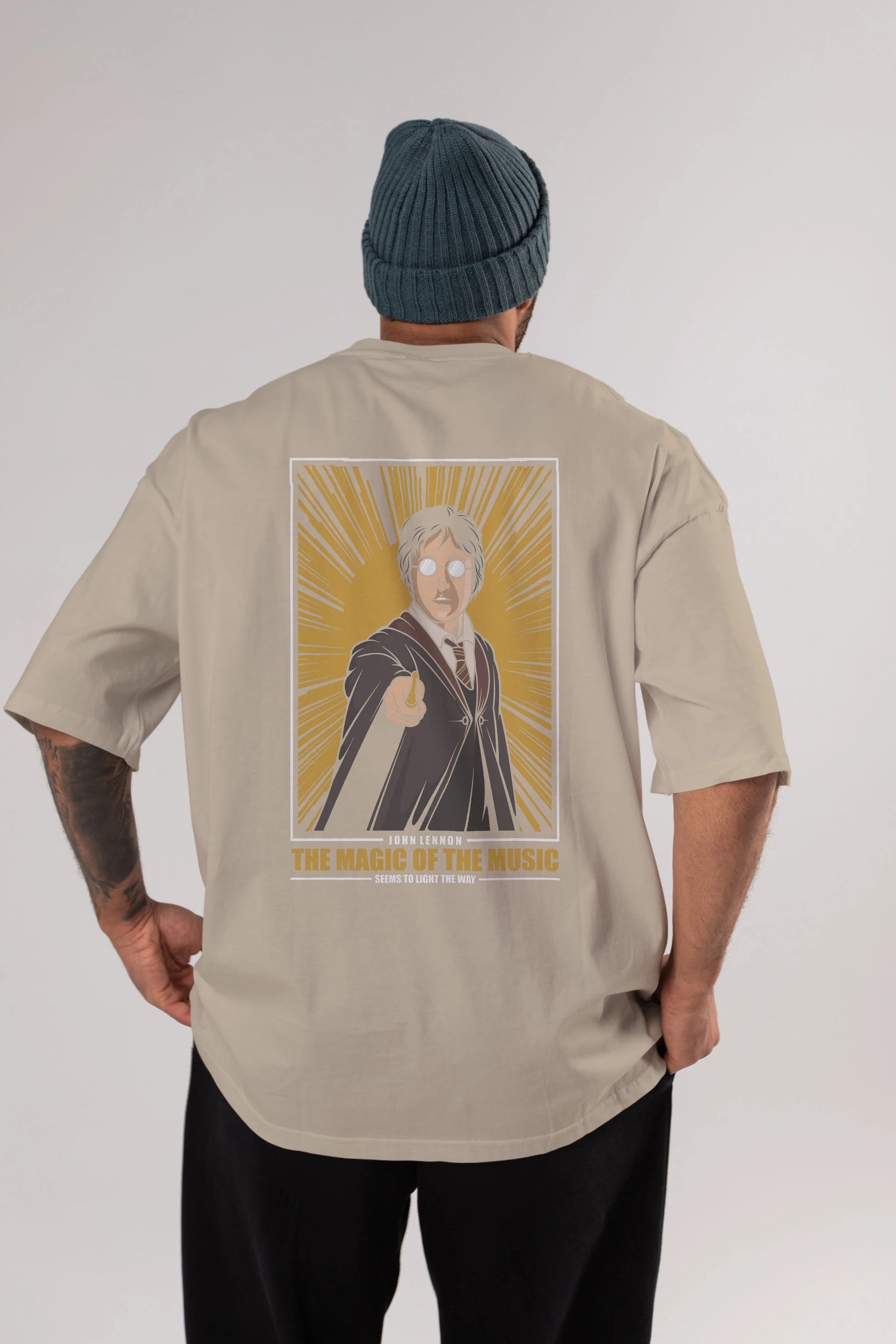John Potter Arka Baskılı Oversize t-shirt Erkek Kadın Unisex %100 Pamuk tişort