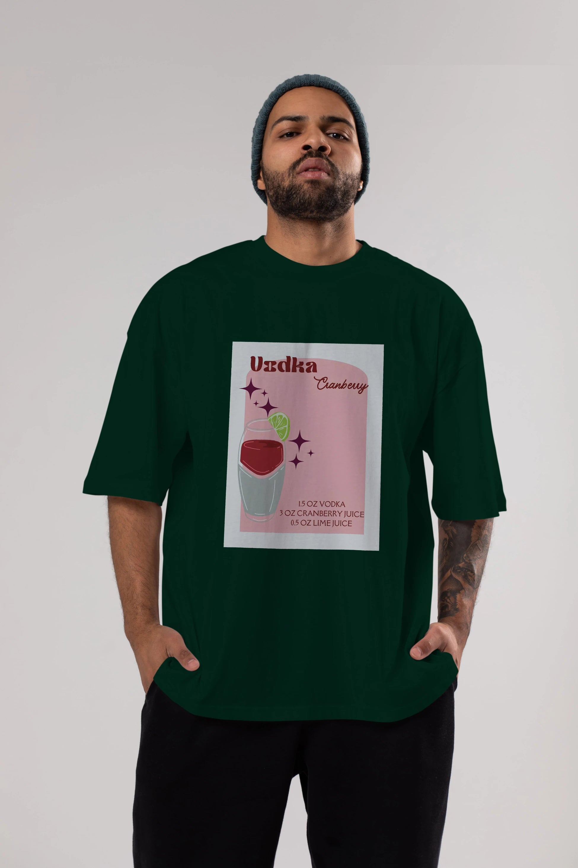 Vodka Cranberry 2 Ön Baskılı Oversize t-shirt Erkek Kadın Unisex %100 Pamuk Bisiklet Yaka tişort