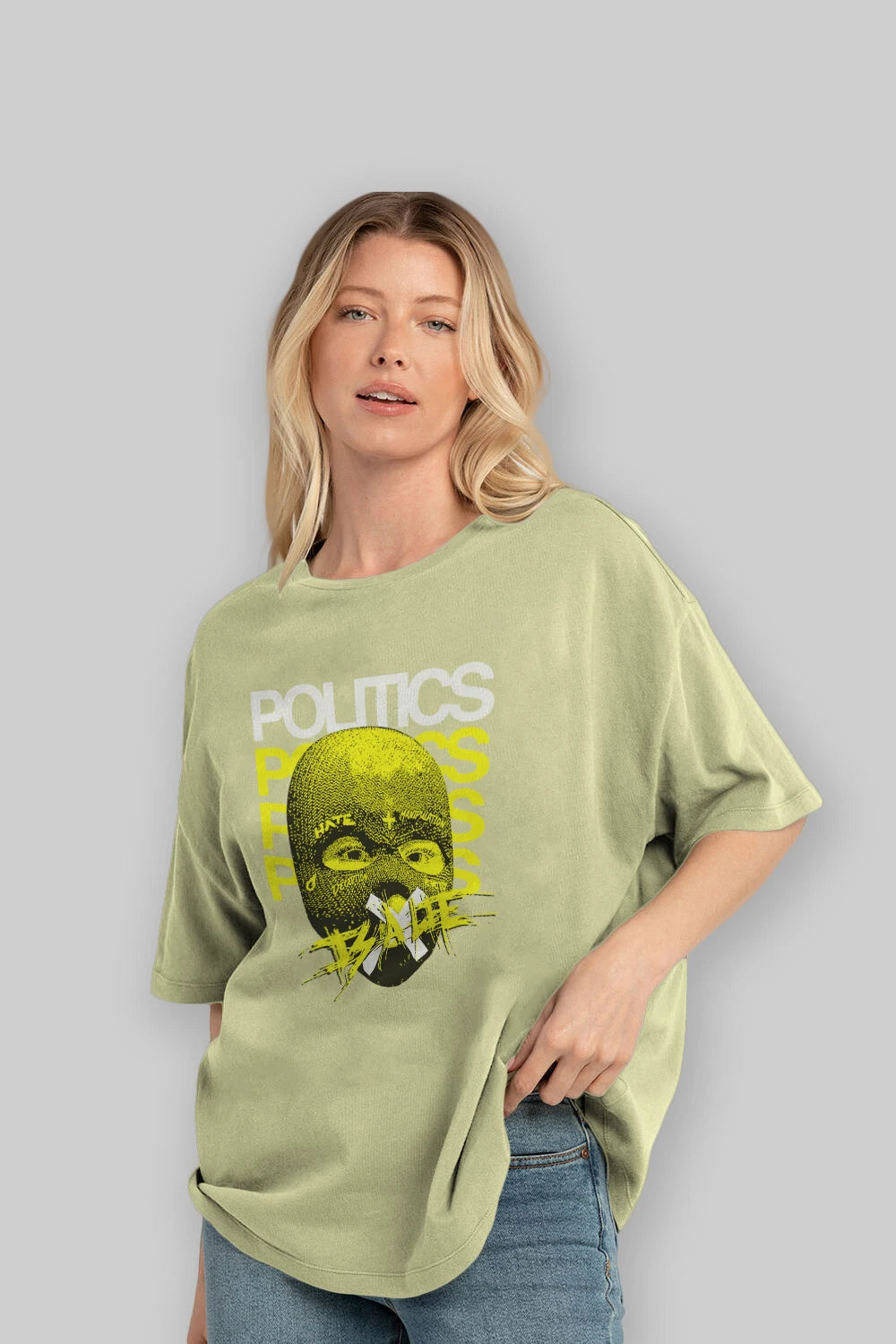 Politics is a Lie Ön Baskılı Oversize t-shirt Erkek Kadın Unisex