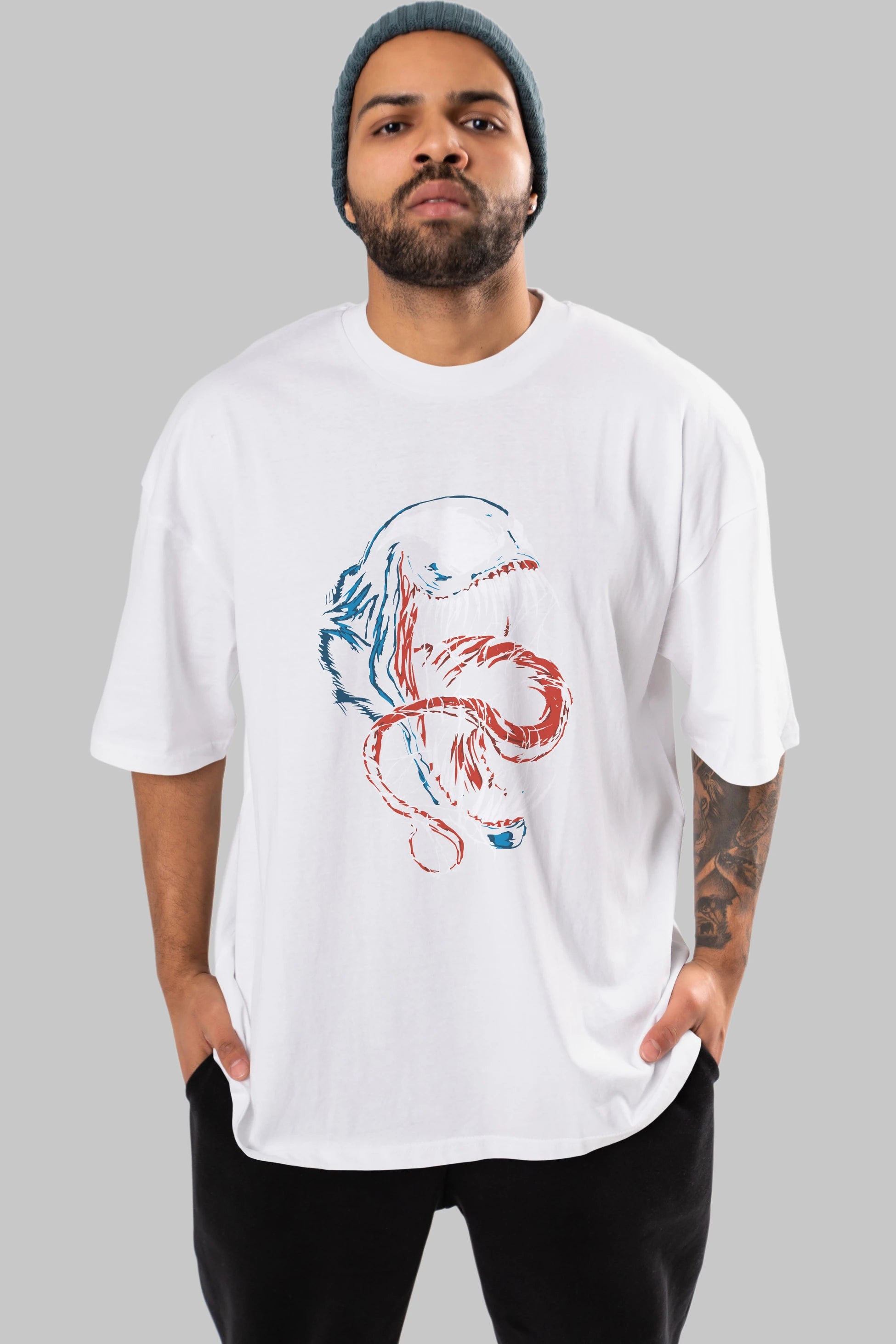 Venom (10) Ön Baskılı Oversize t-shirt Erkek Kadın Unisex %100 Pamuk Bisiklet Yaka tişort