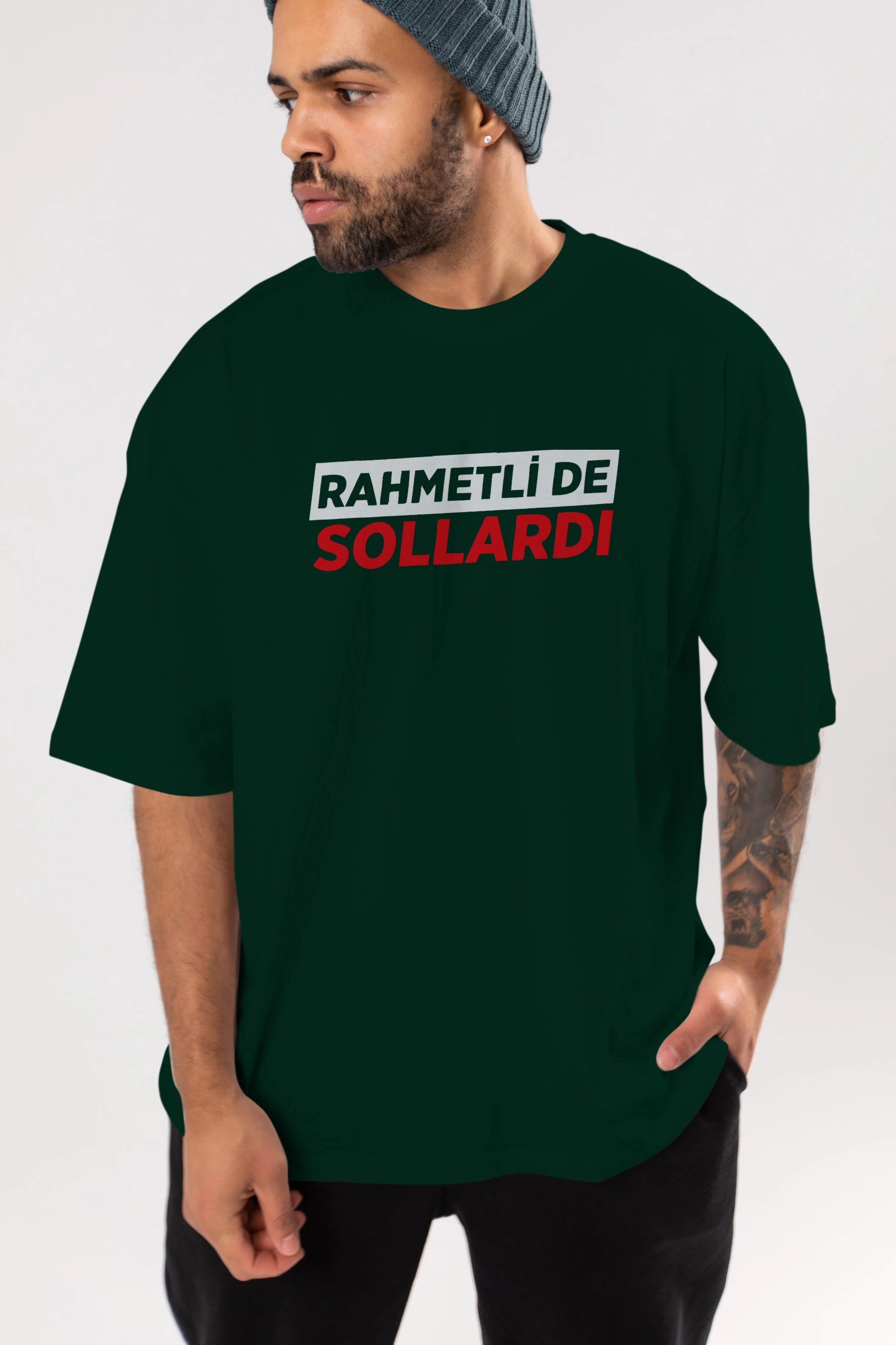 Rahmetli De Sollardı Ön Baskılı Oversize t-shirt %100 pamuk Erkek Kadın Unisex