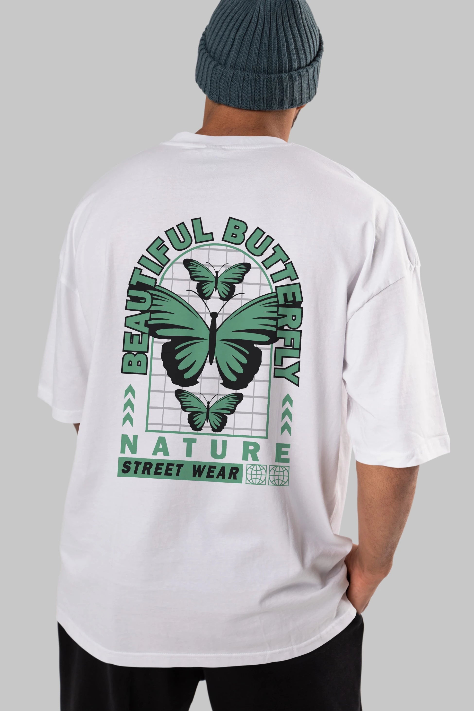 Beautiful Butterfly Arka Baskılı Oversize t-shirt Erkek Kadın Unisex