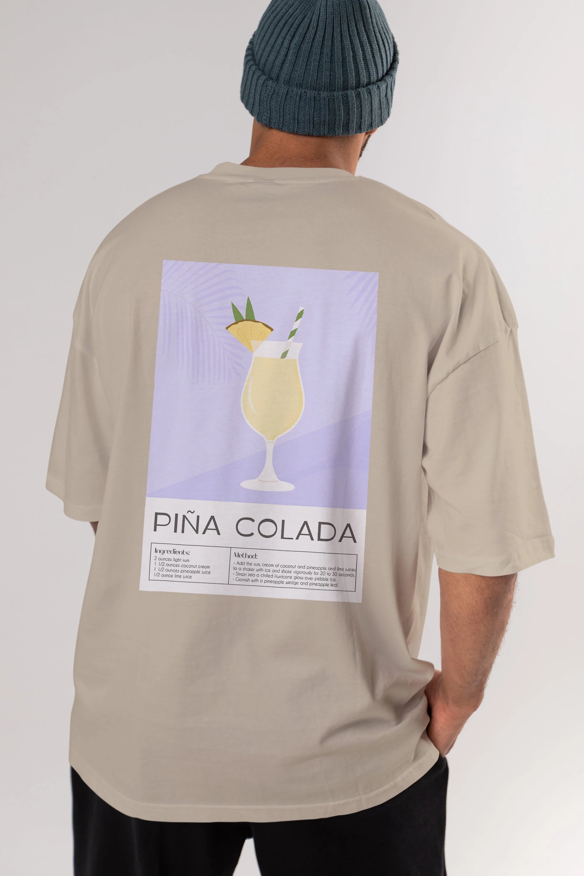 PIna Colada 6 Arka Baskılı Oversize t-shirt Erkek Kadın Unisex %100 Pamuk Bisiklet Yaka tişort